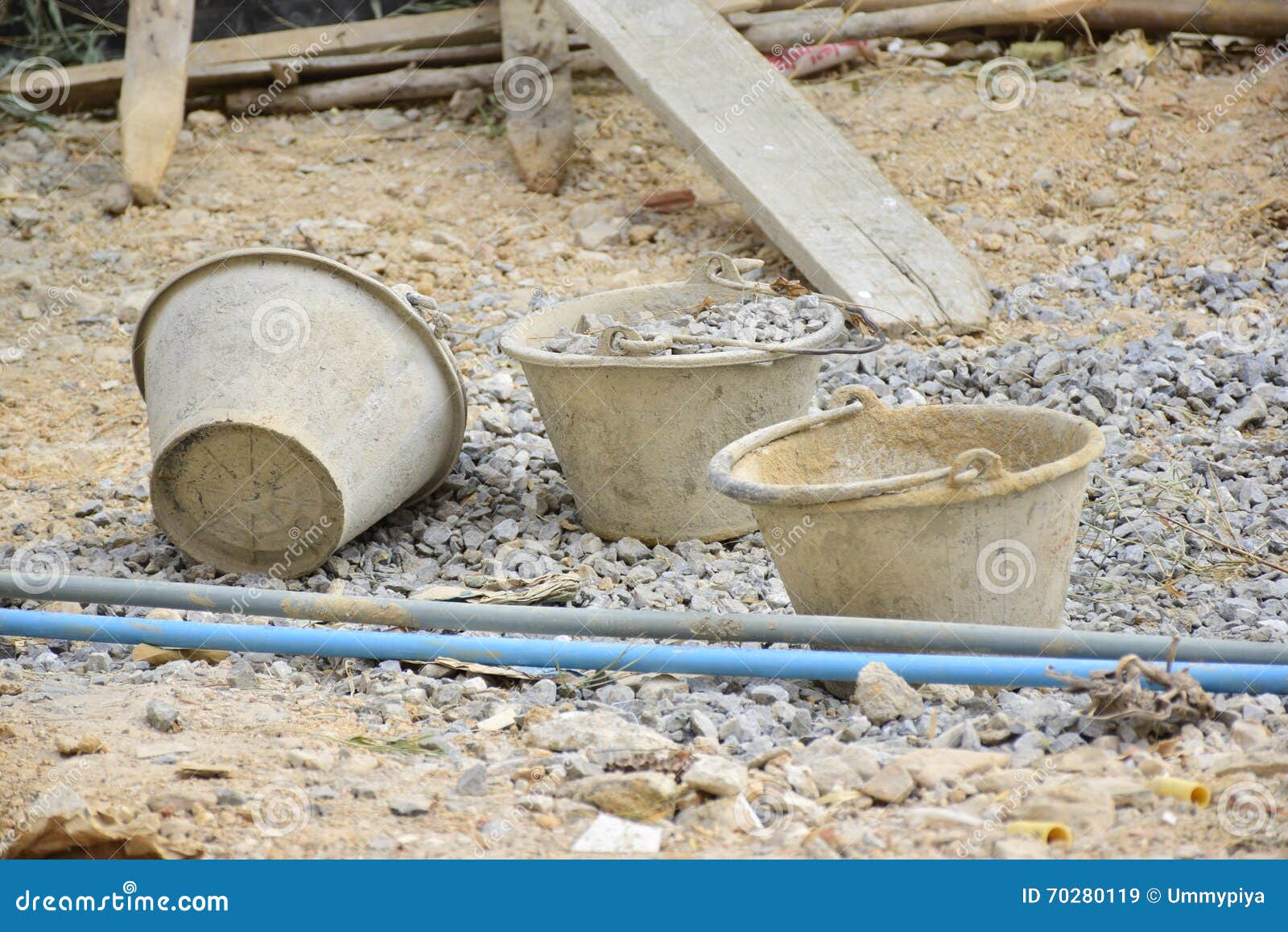 Three dirty bucket. stock image. Image of bucket, equipment 70280119