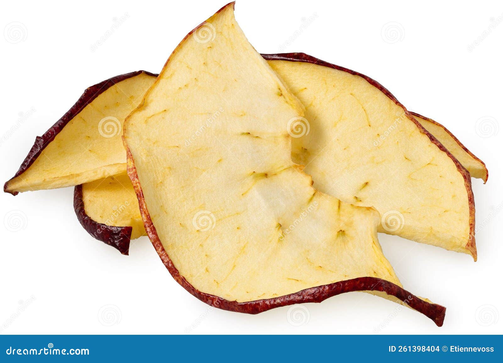 Three Dried Apple Slices Isolated on White Stock Photo Image of