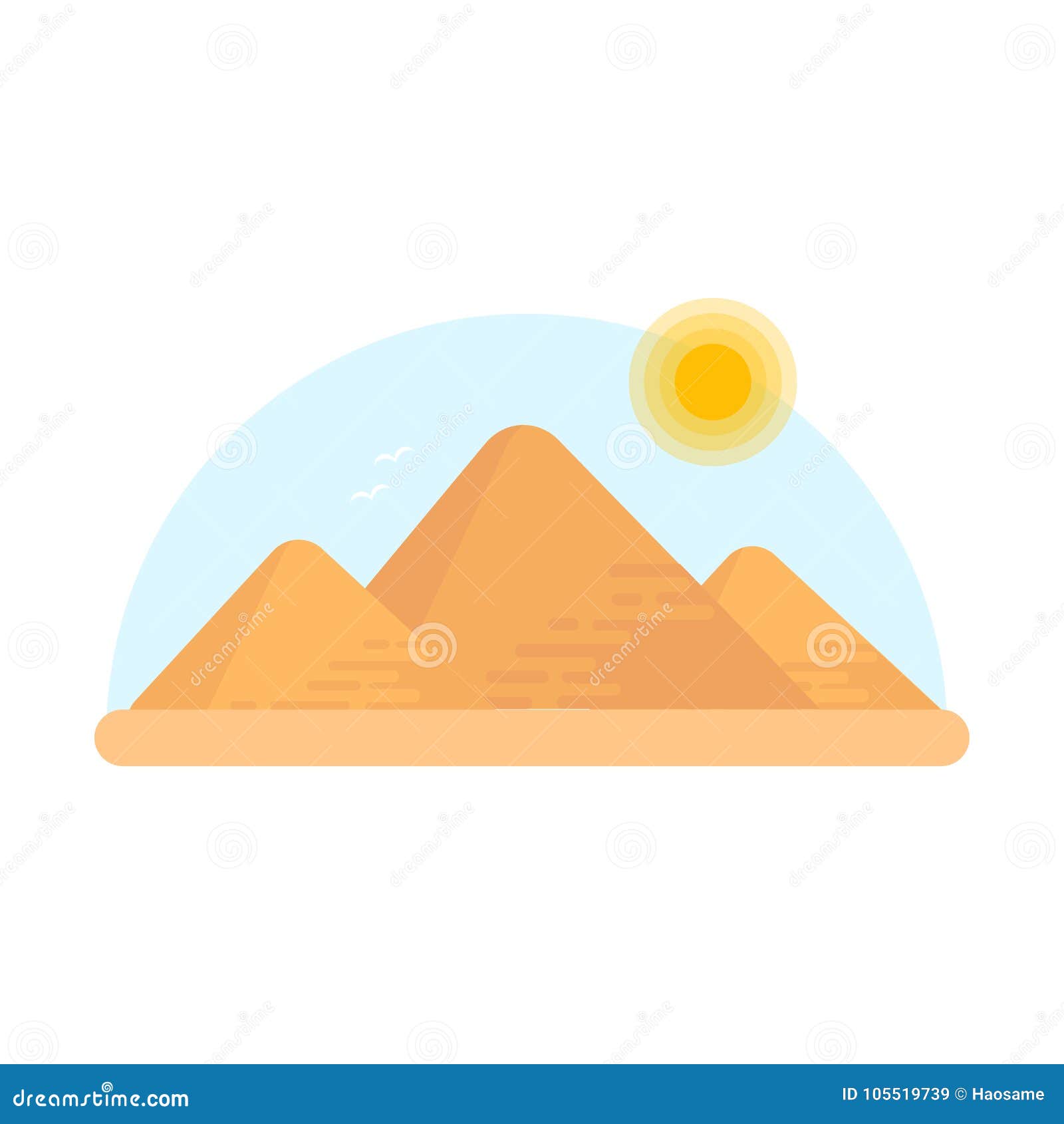 Three Egyptian Pyramids of the Giza. Stock Vector - Illustration of ...