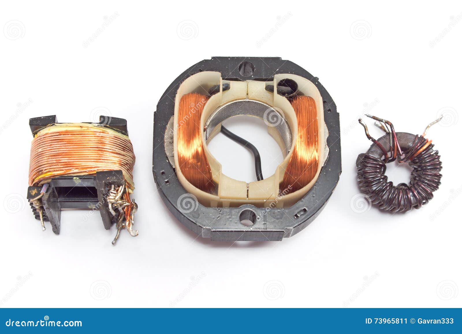 Three Electric Copper Coil Motors Stock Image Image of power, motor 73965811