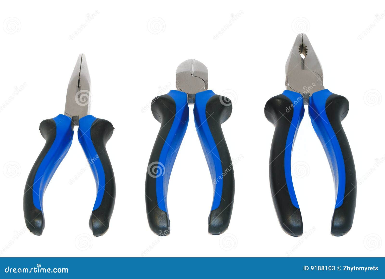 Tool Pliers Cutting Blue Cable RoyaltyFree Stock Photography