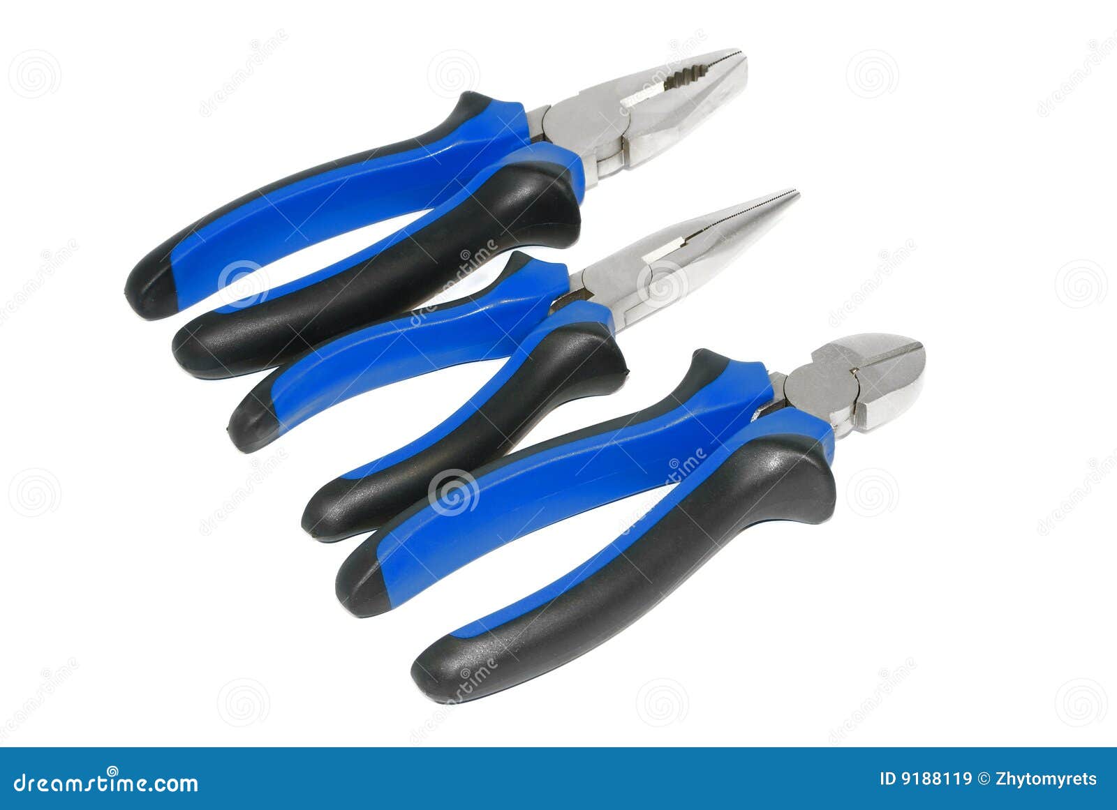 Three Electricians Tool Pliers On A White. Stock Image Image of life