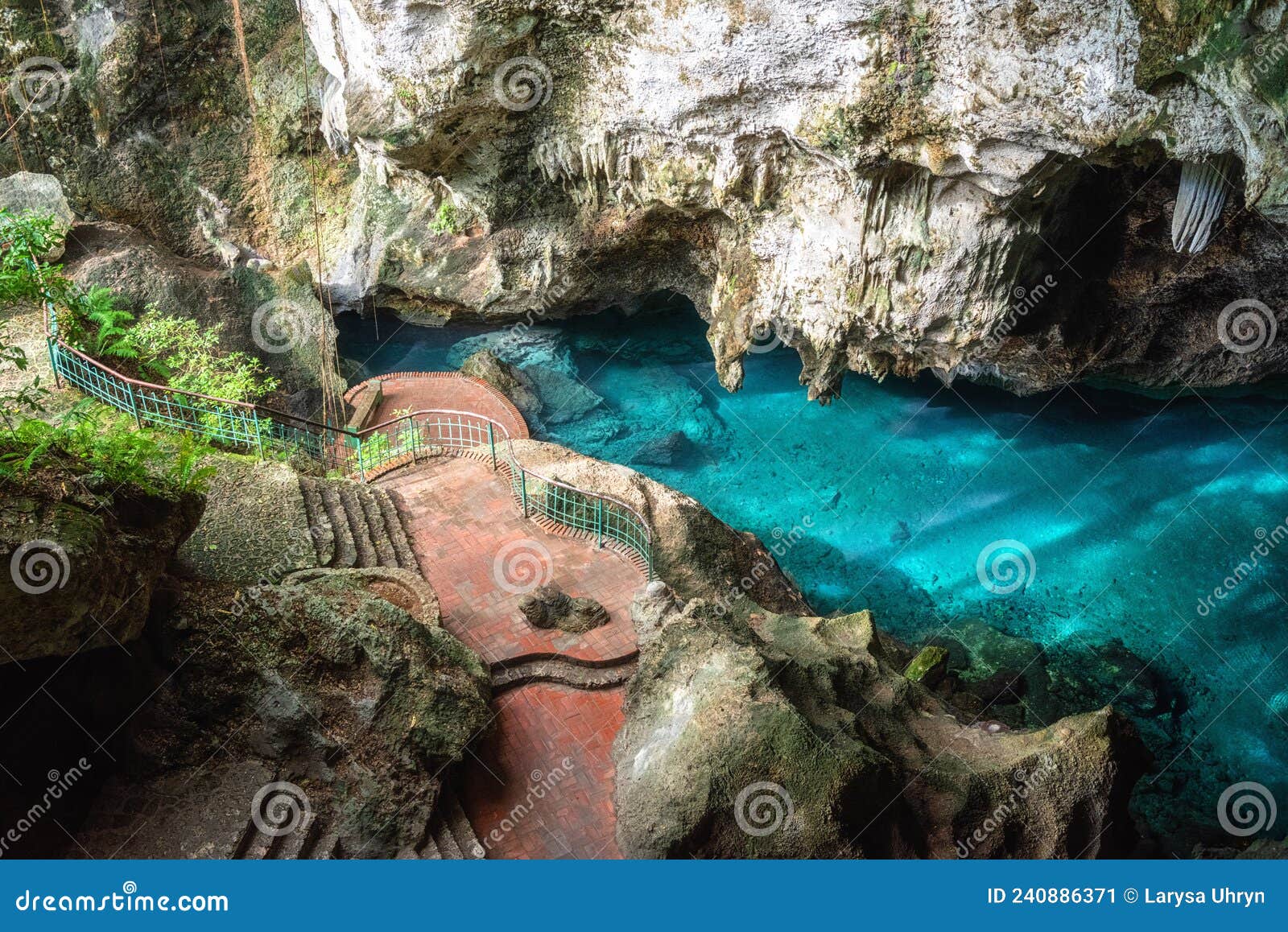 three eyes cave in santo domingo, los tres ojos national park, dominican republic. outdoor travel background