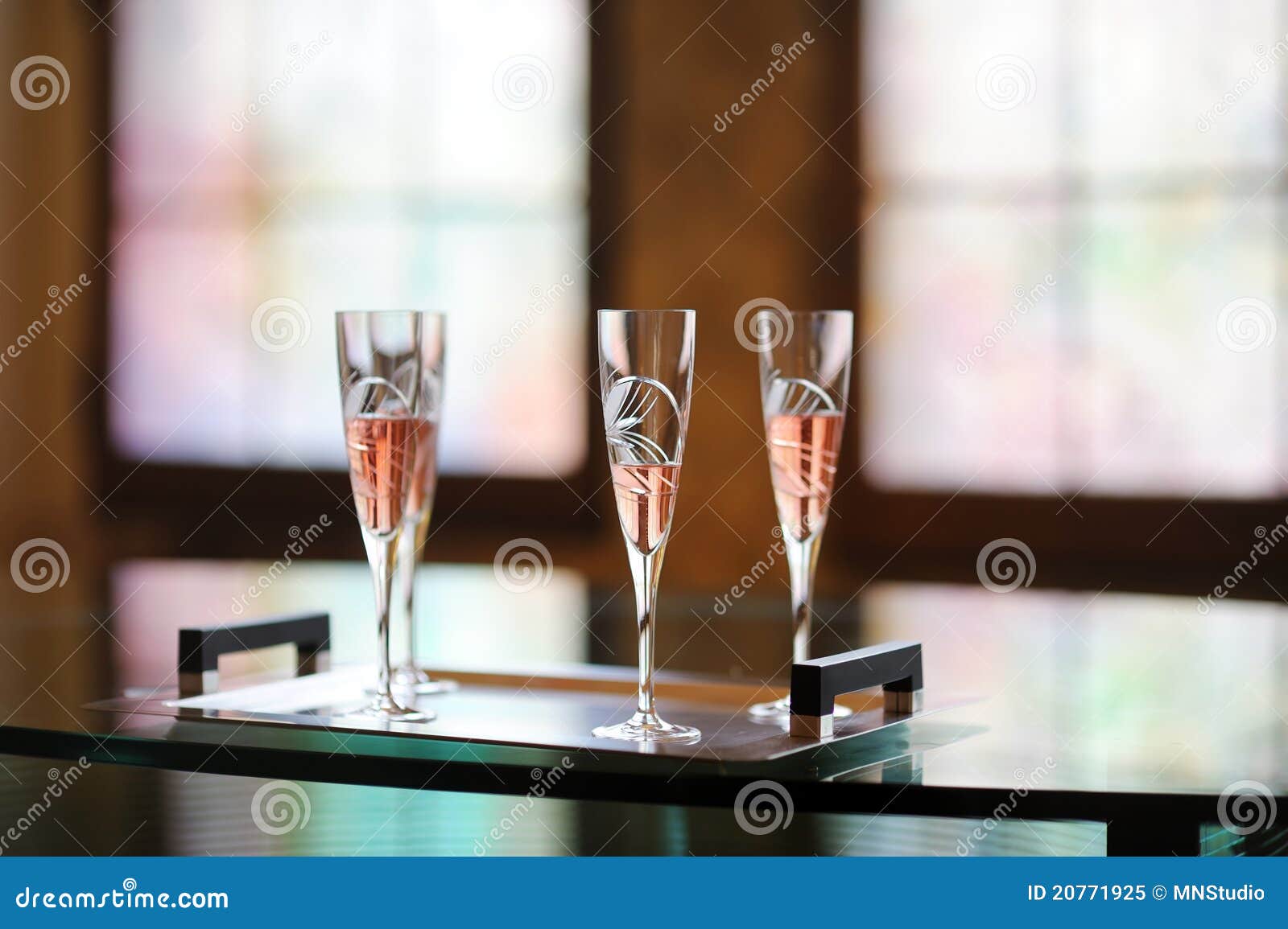 Three Fancy Glasses of Champagne Stock Image Image of wineglass