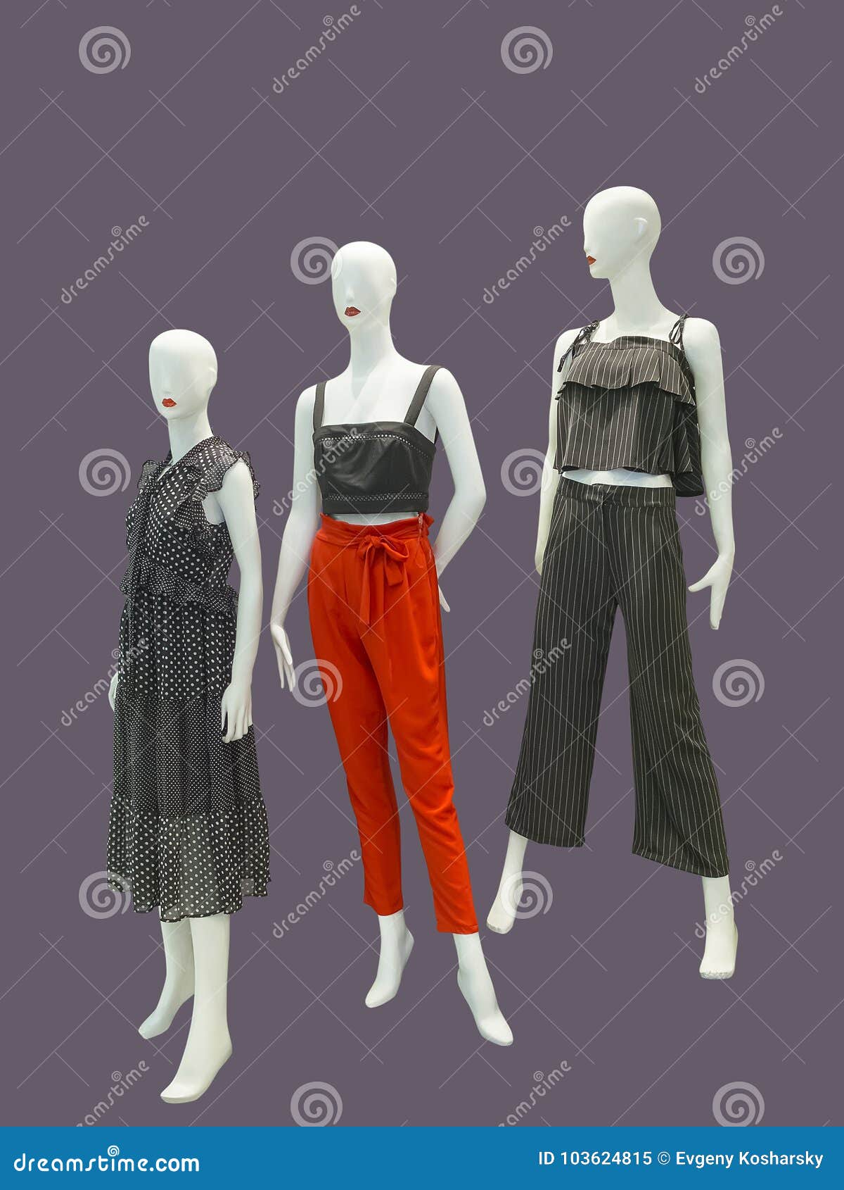 Three female mannequins. stock image. Image of clothes - 103624815