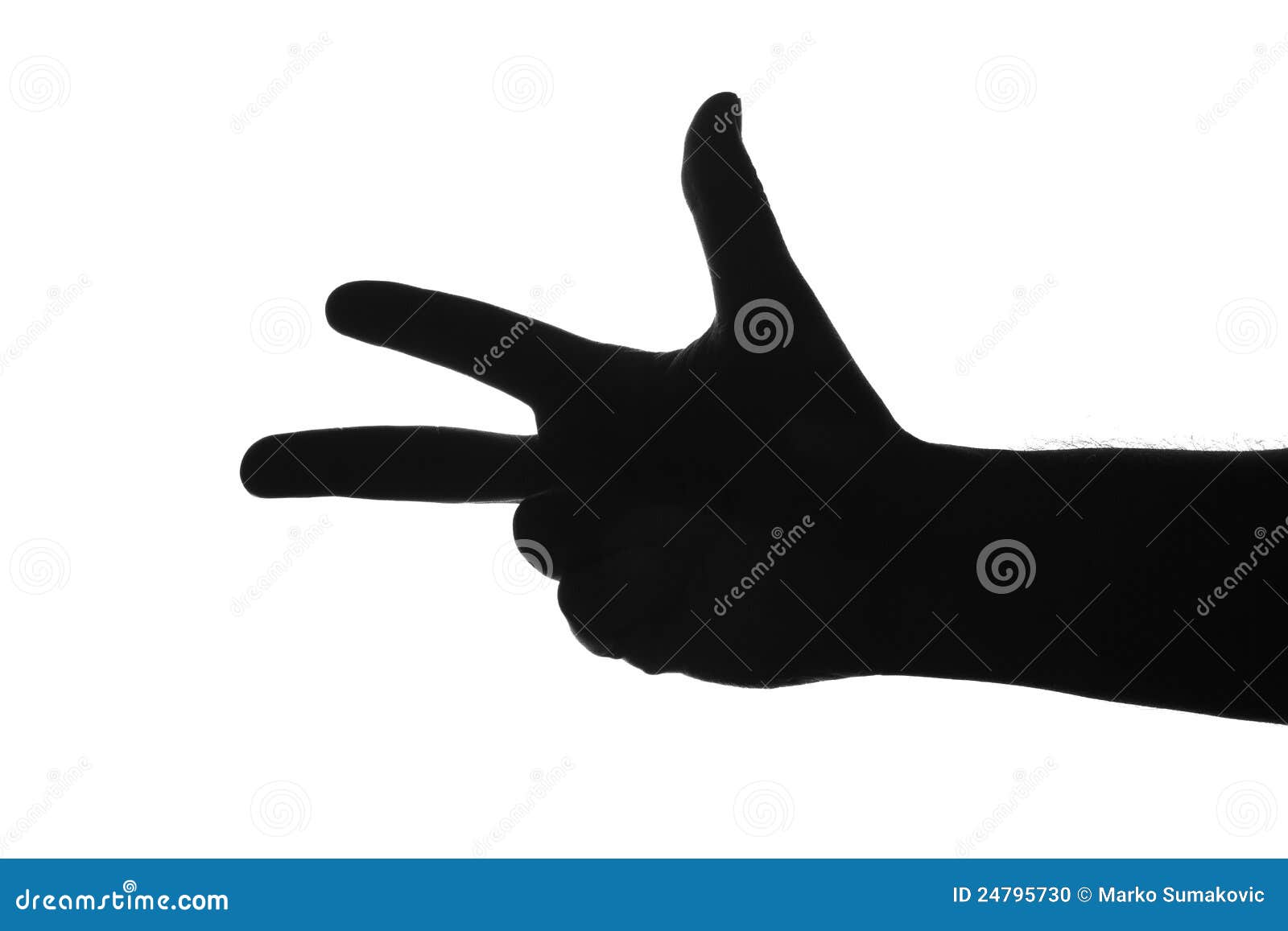 three fingers silhouette