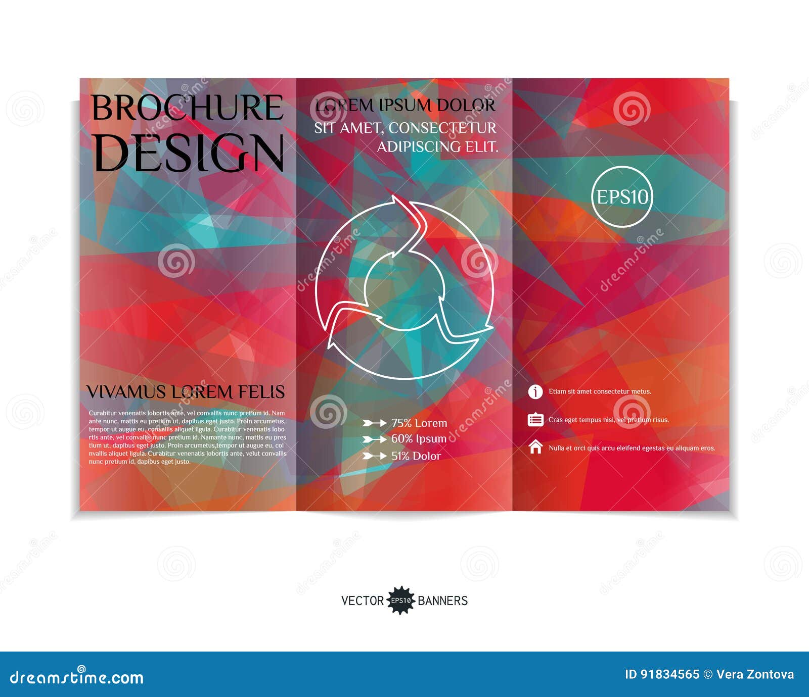 three fold leaflet design stock vector illustration of three fold leaflet