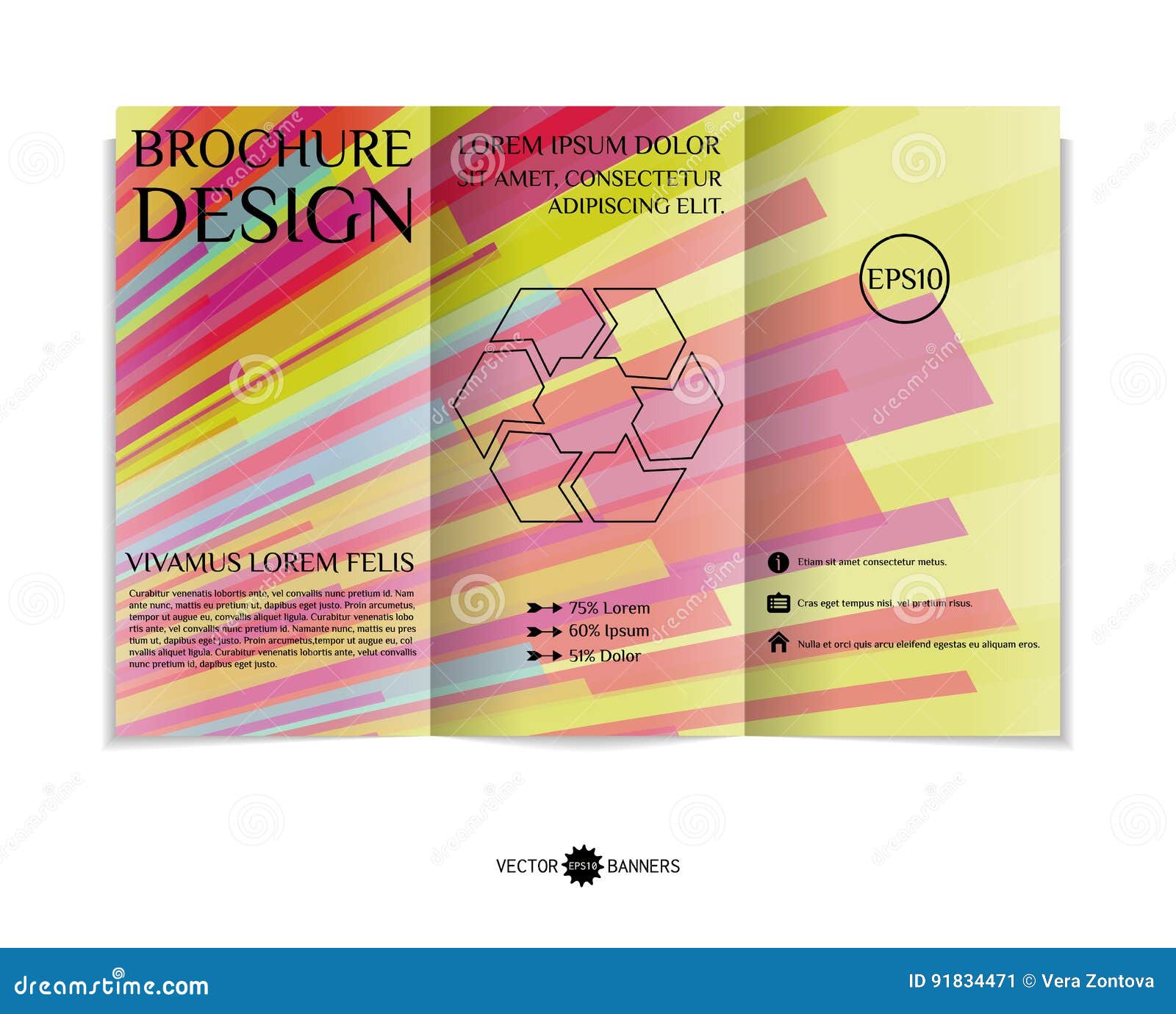 three fold leaflet design stock vector illustration of three fold leaflet