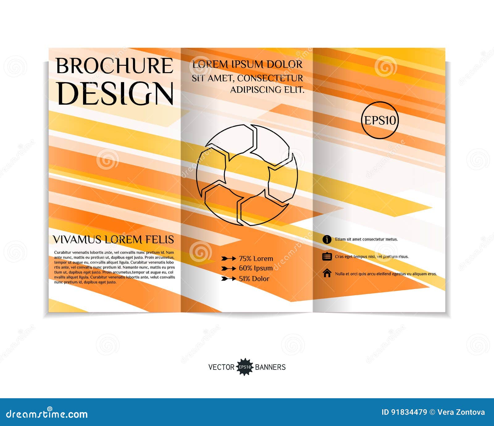 three fold leaflet design stock vector illustration of three fold leaflet