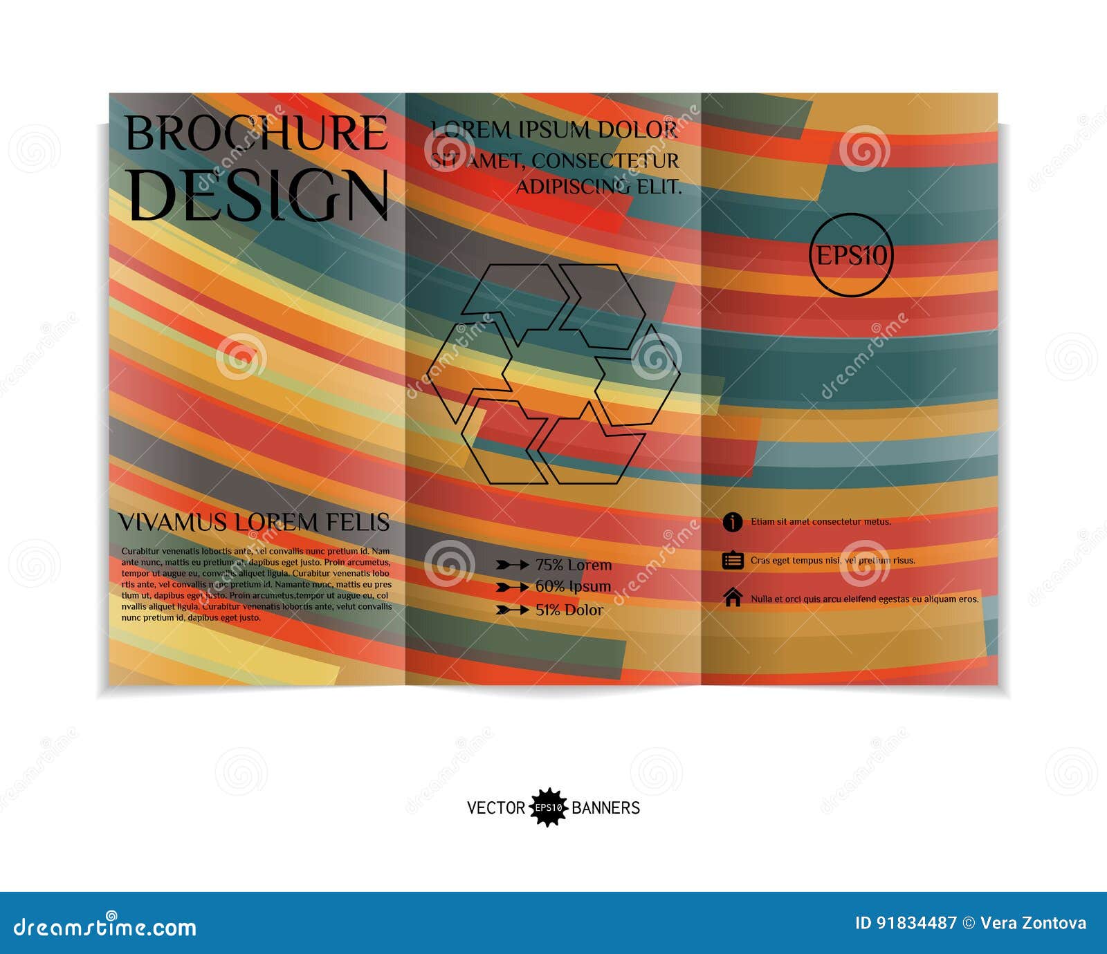 three fold leaflet design stock vector illustration of three fold leaflet