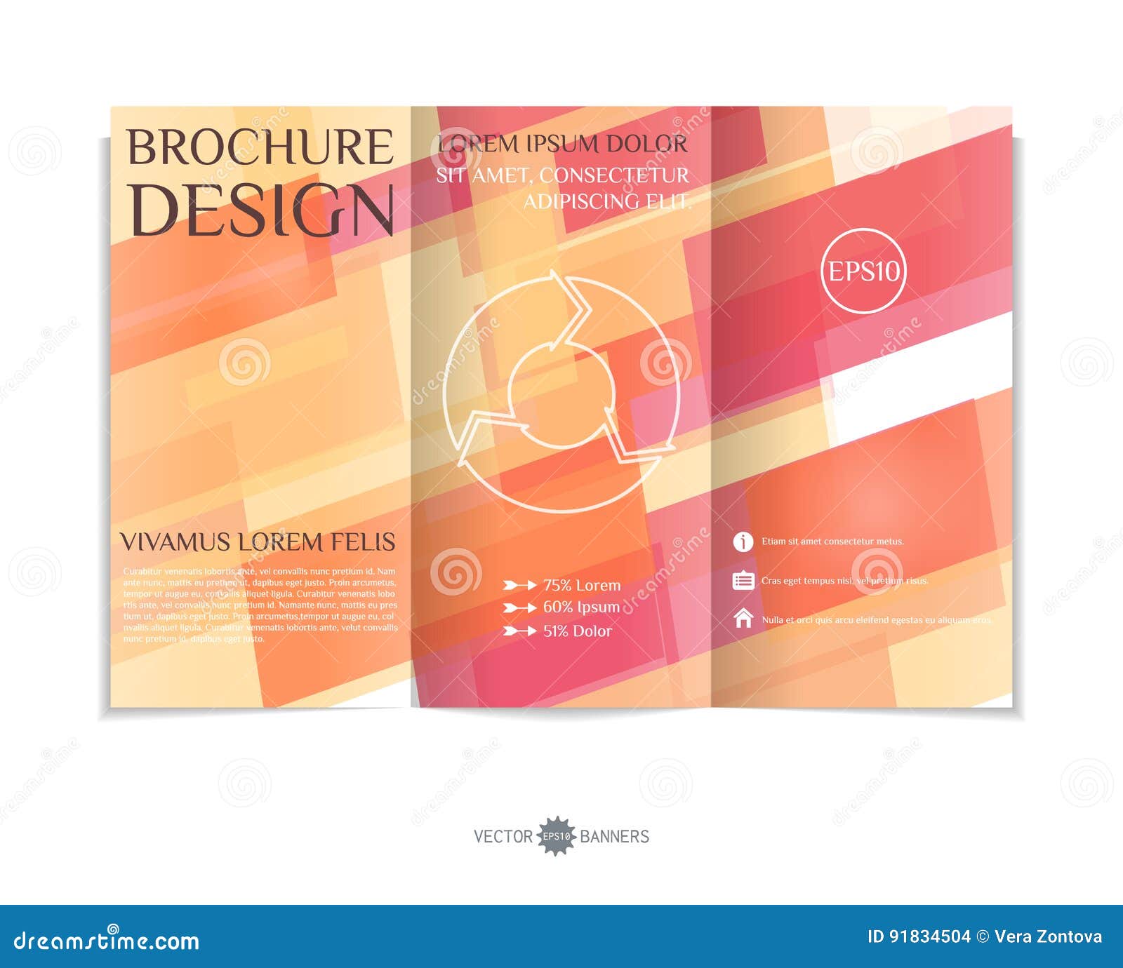 three fold leaflet design stock vector illustration of three fold leaflet
