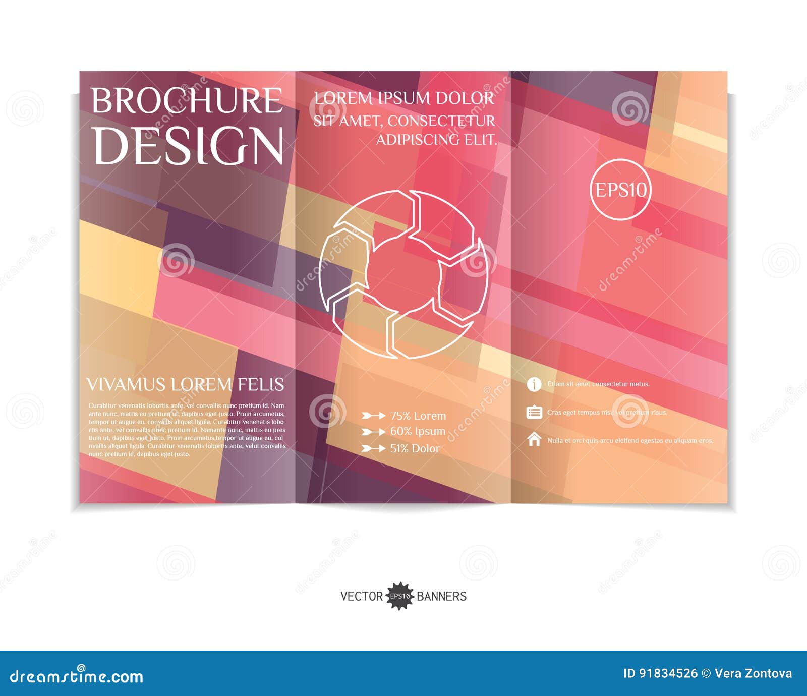 three fold leaflet design stock vector illustration of three fold leaflet