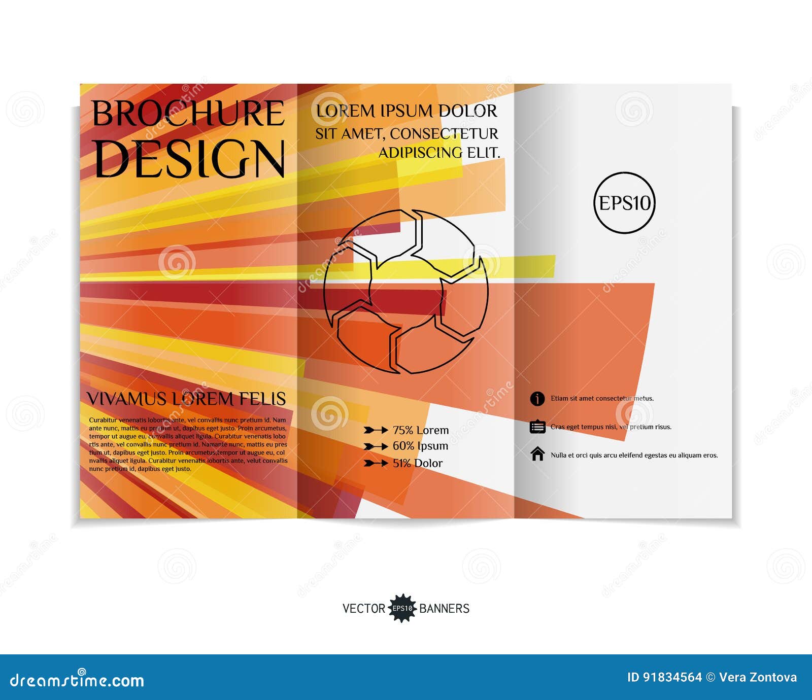 three fold leaflet design stock vector illustration of three fold leaflet