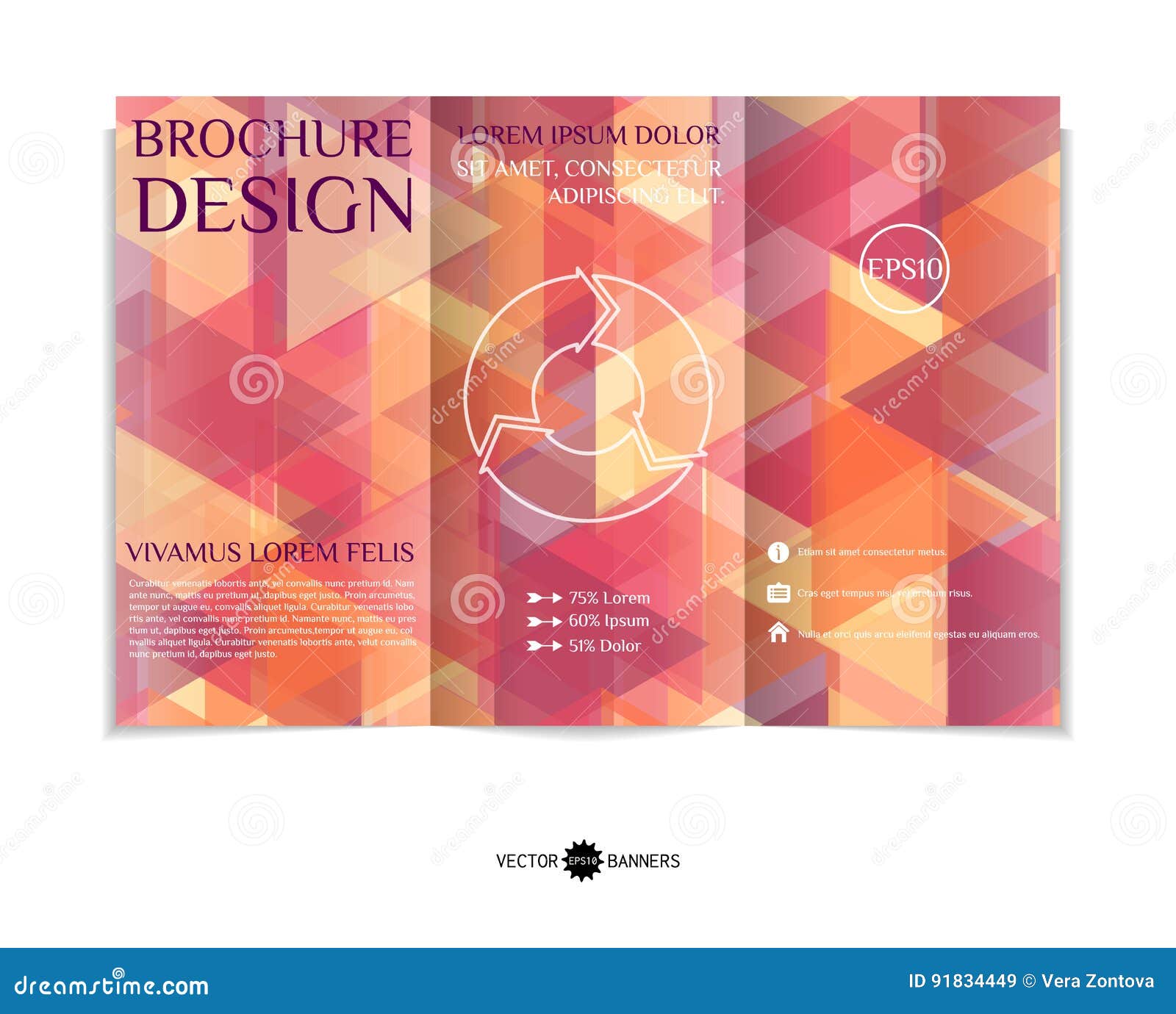 three fold leaflet design stock vector illustration of three fold leaflet