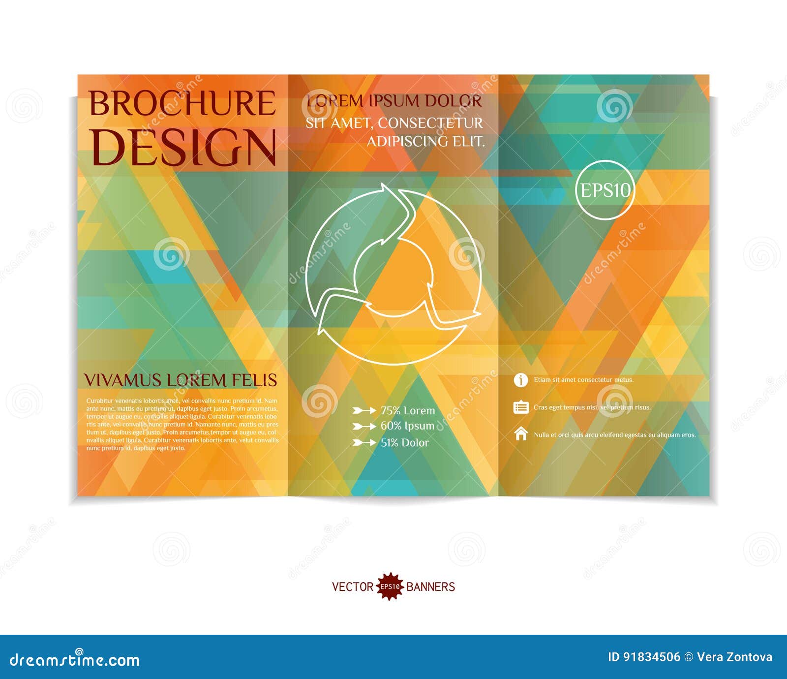 three fold leaflet design stock vector illustration of three fold leaflet