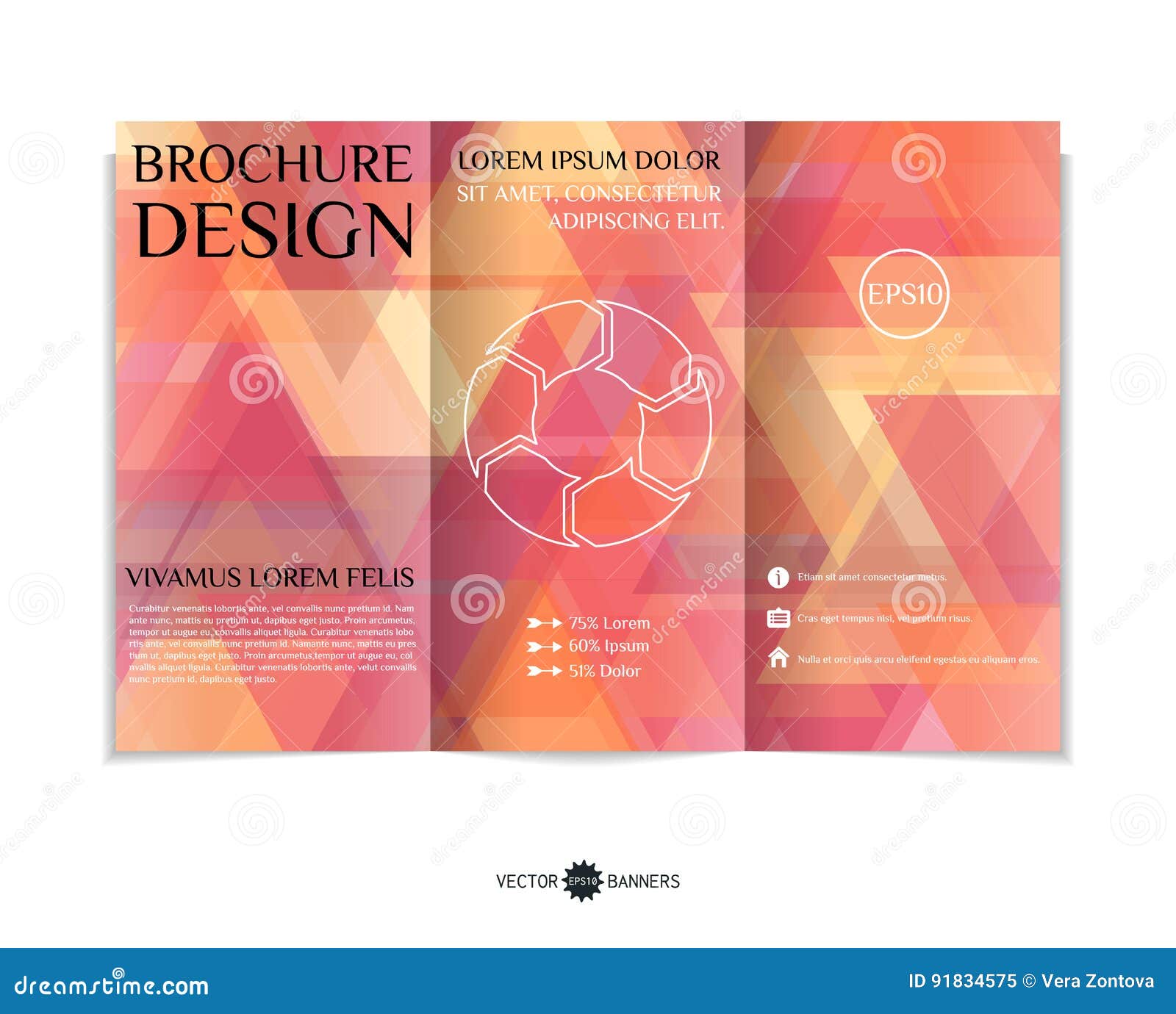 three fold leaflet design stock vector illustration of three fold leaflet