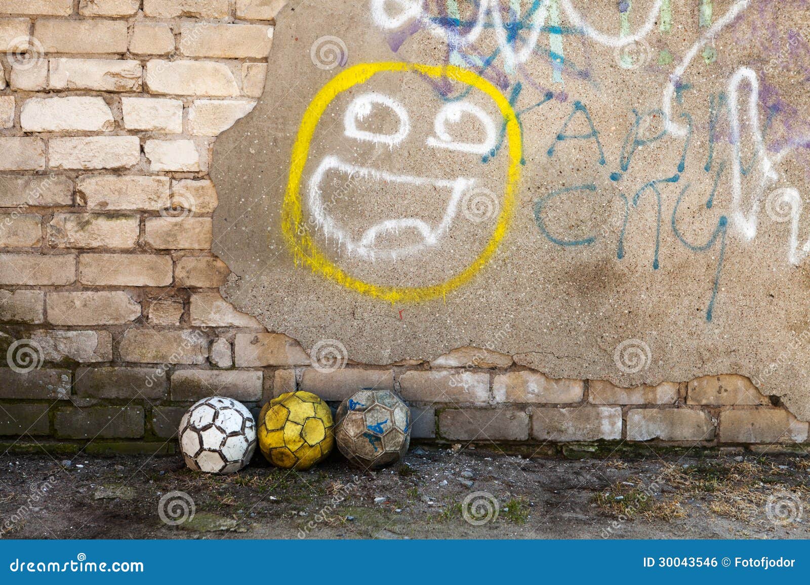 Balls and graffiti stock photo. Image of vintage, plaster - 30043546