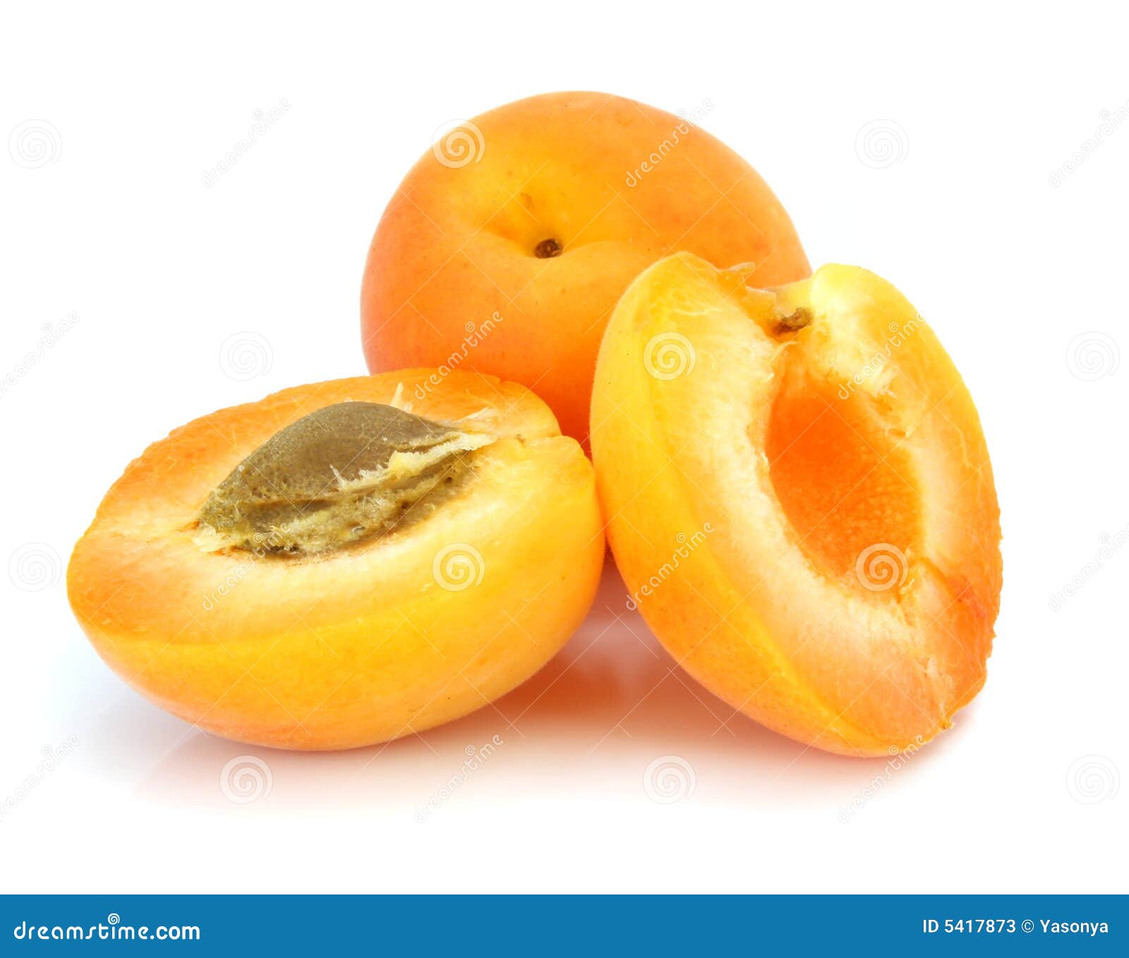 Three fresh apricot fruits stock image. Image of dessert 5417873