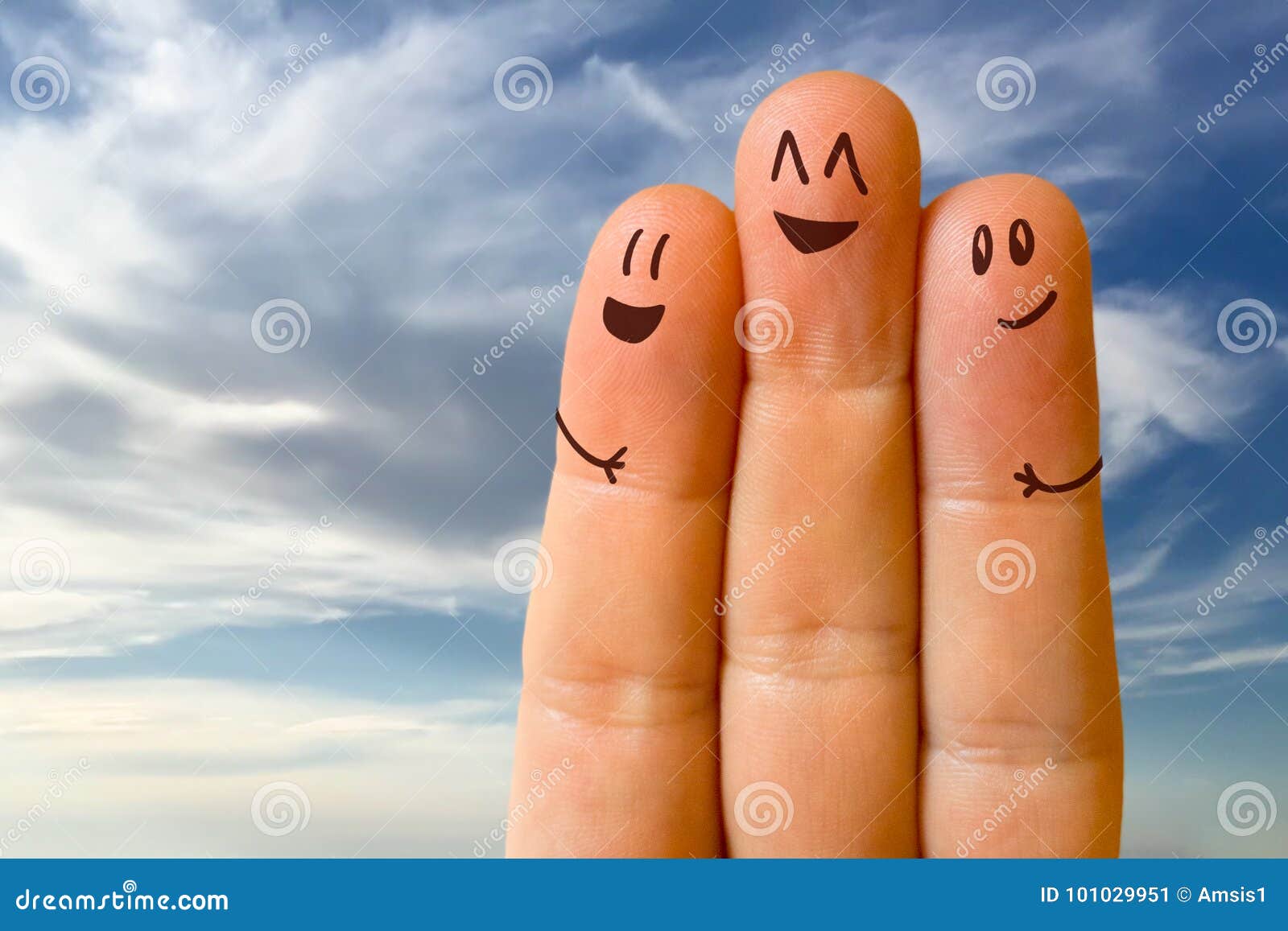 three friends fingers