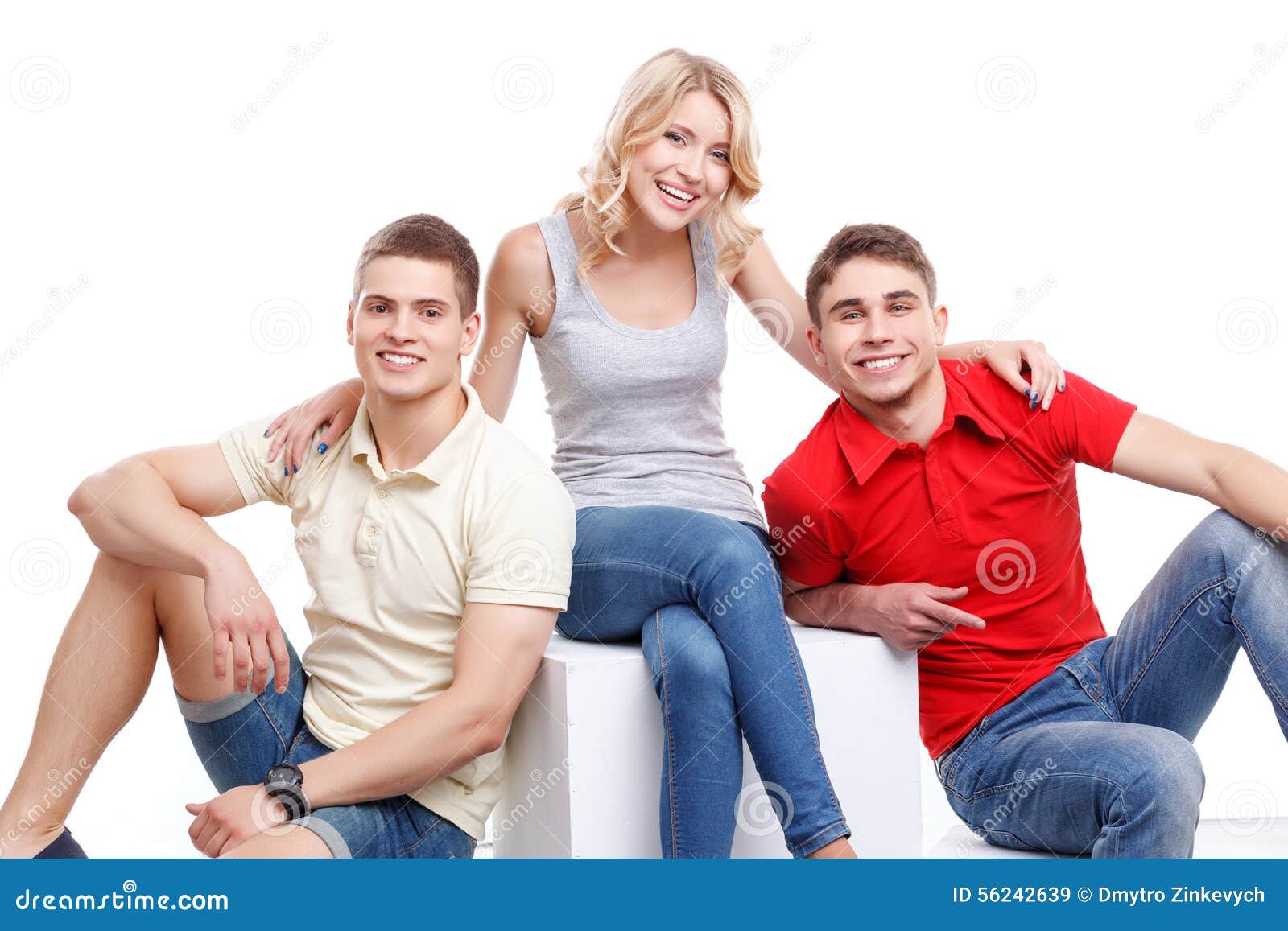 Three Best Friends Posing In Studio Wearing Summer Style Outfit And Jeans  Shorts Girls Smiling And Having Fun Stock Photo Picture And Royalty Free  Image Image 50579886