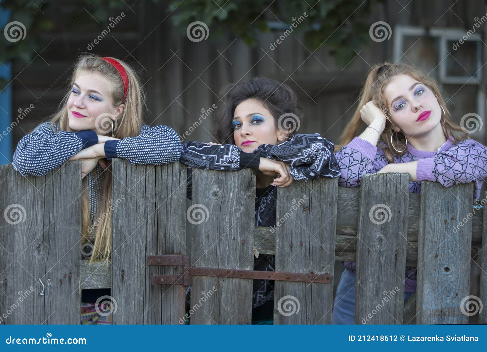 Bored country girls stock photo. Image of dress, female - 212418612