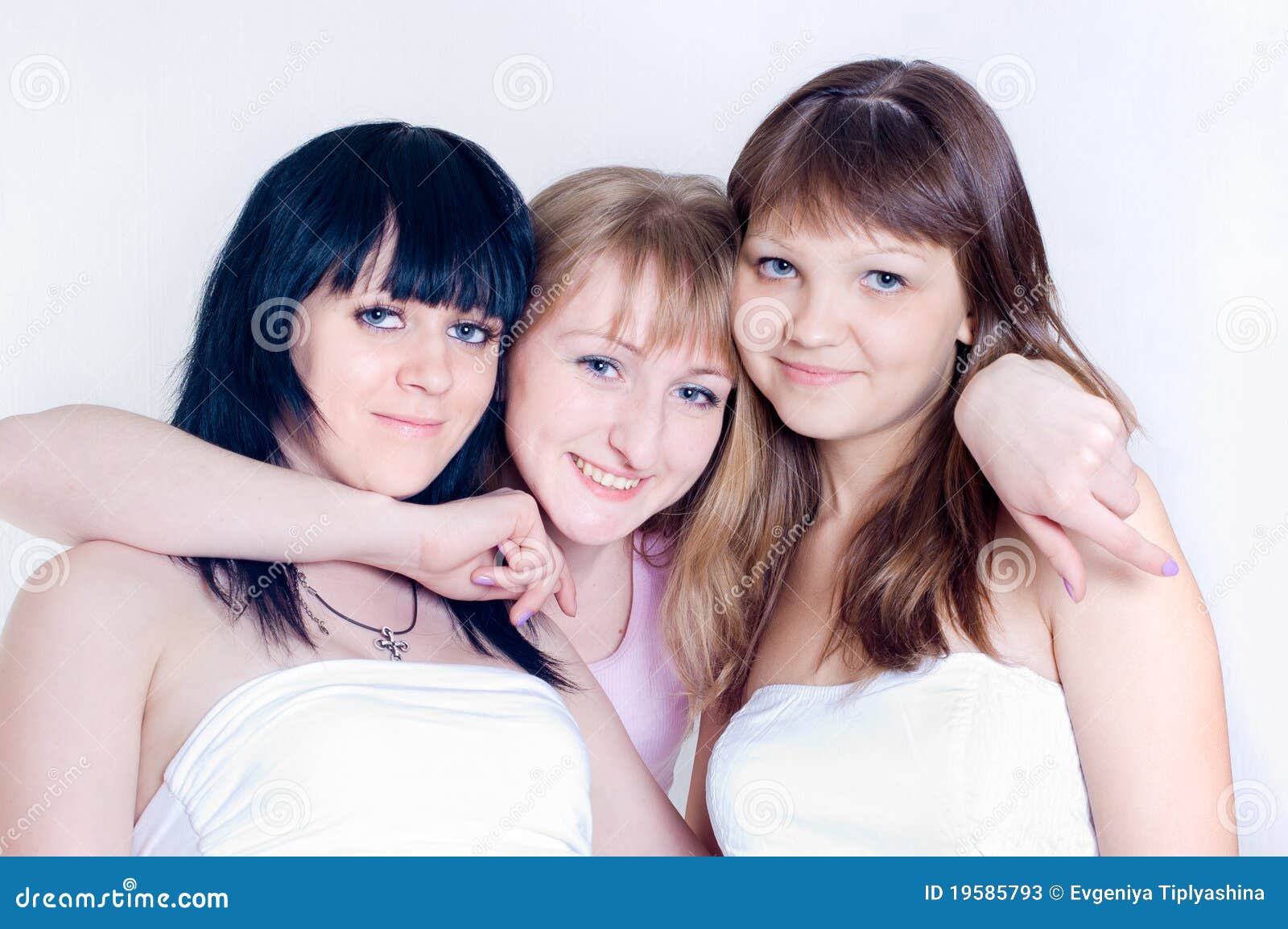 Three Gay Girls Stock Image Image Of Company Beautiful