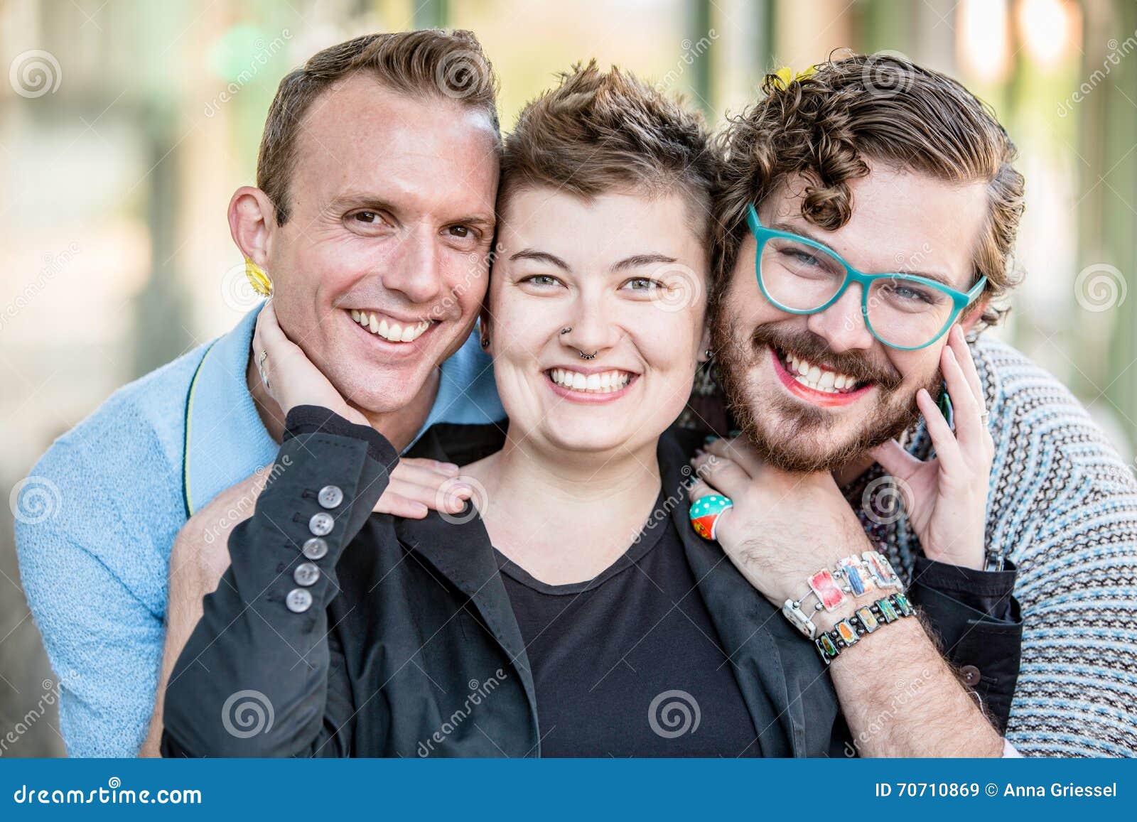 Three Gender Fluid Young People Stock Image - Image of people ...