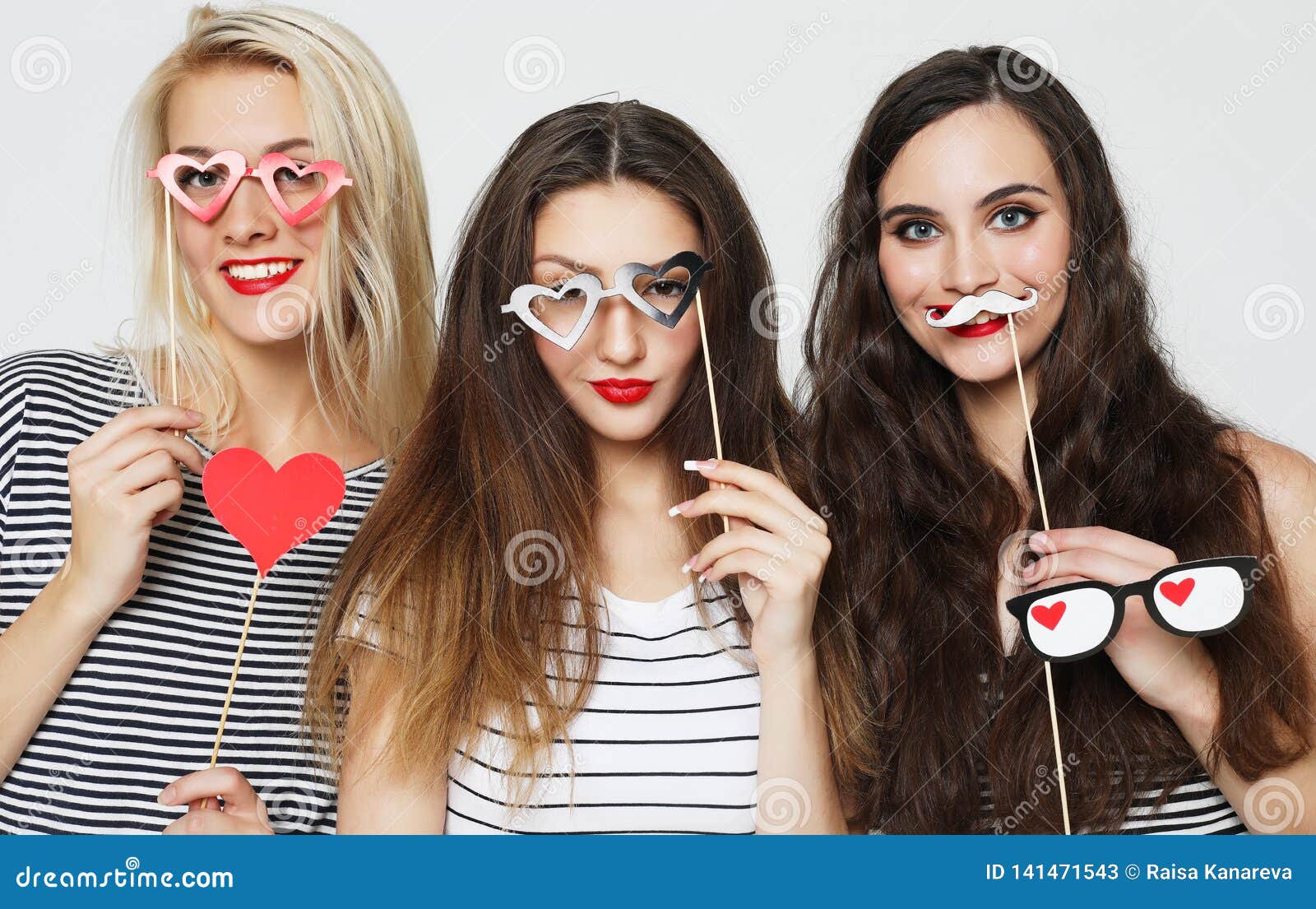 Three Girls Best Friends Ready for Party Stock Image - Image of ...