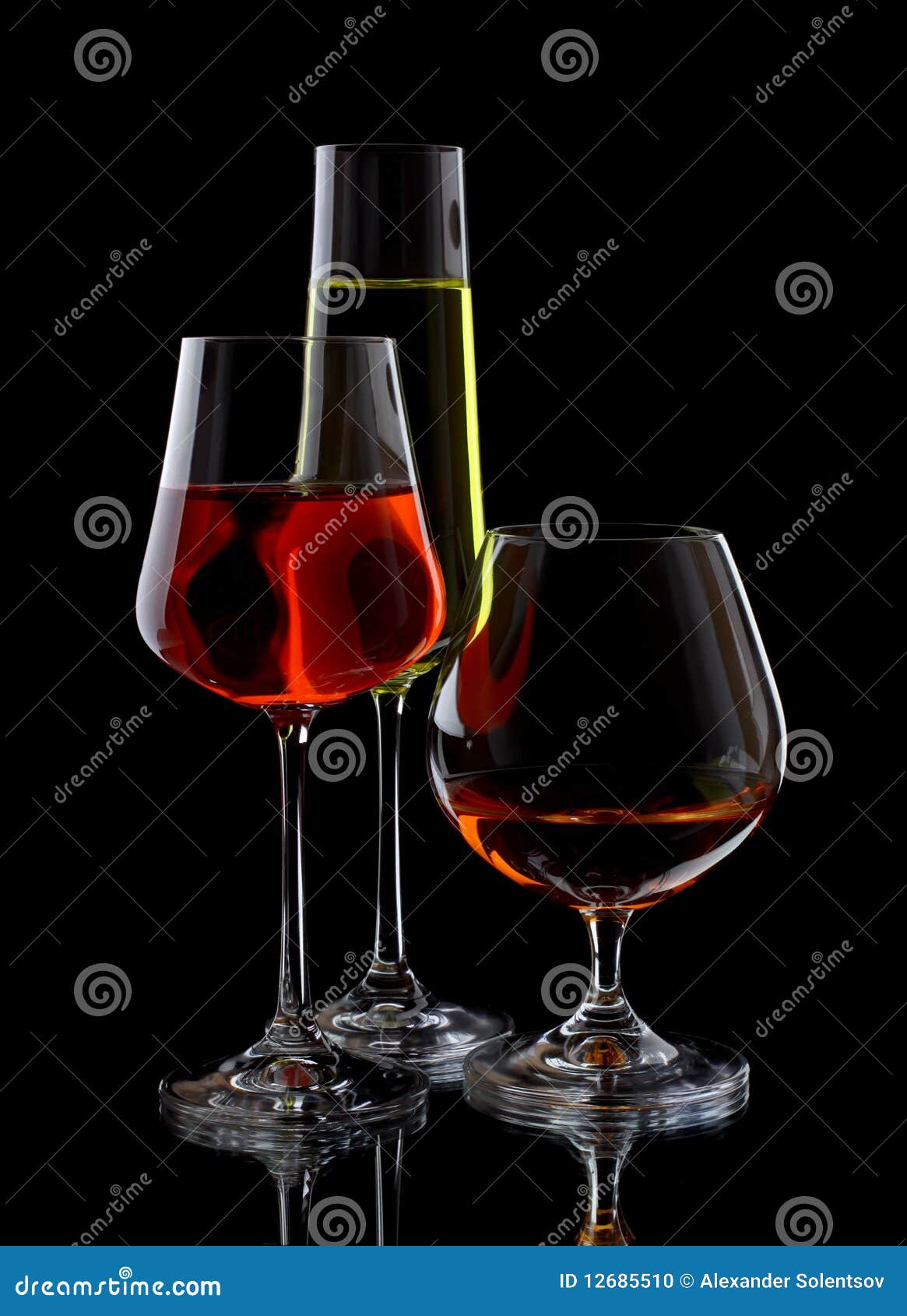 Three glasses stock photo. Image of glass, color, silhouette - 12685510
