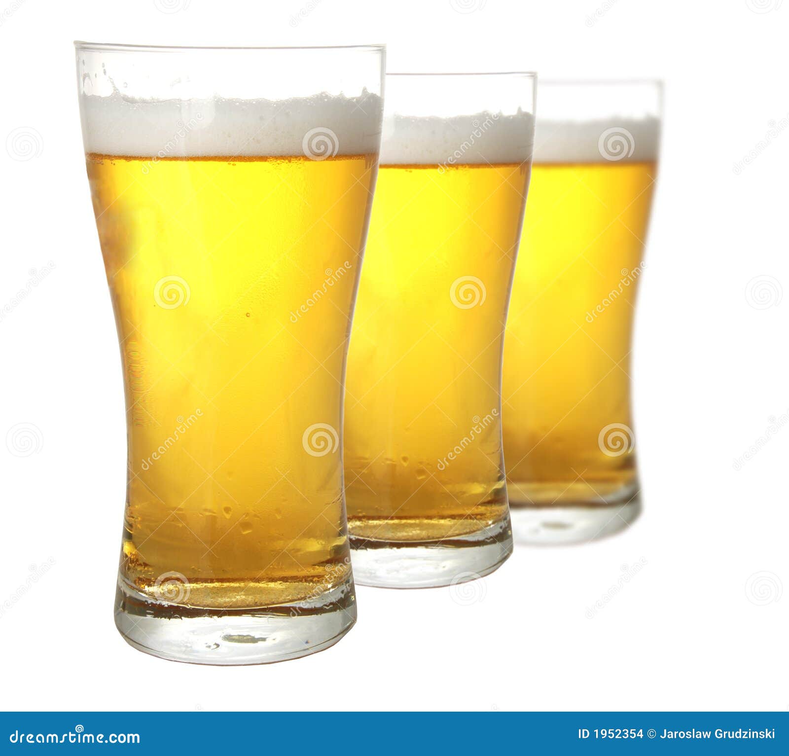 Three Glasses Of Beer Stock Images - Image: 1952354