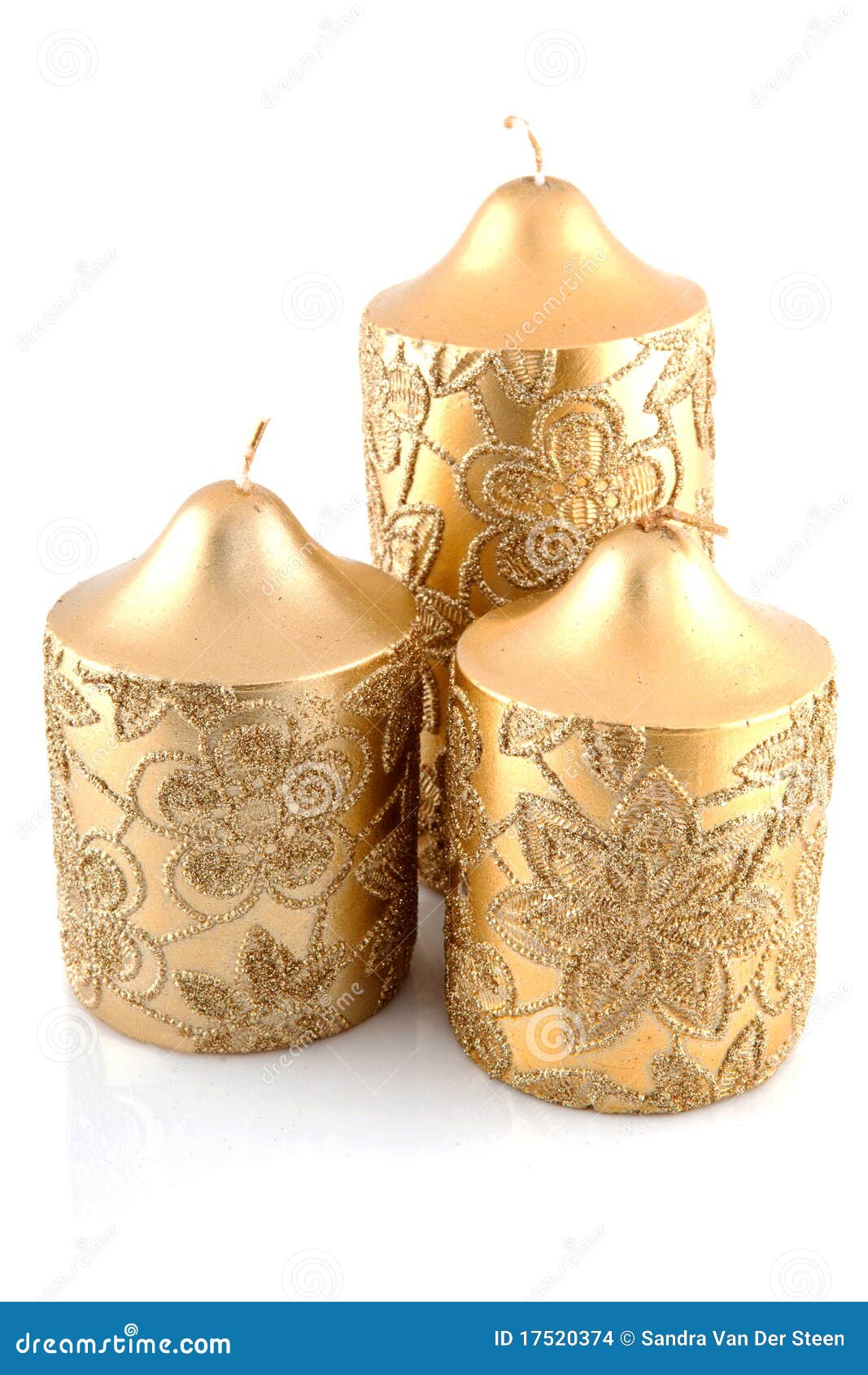 Three golden candles stock photo. Image of three, xmas 17520374