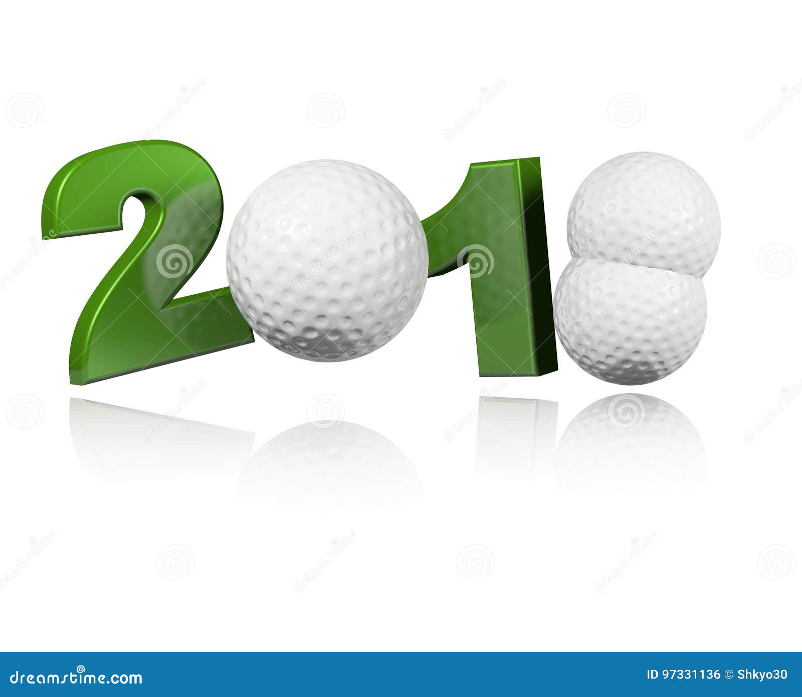 Three Golf Balls 2018 Design Stock Illustration Illustration of sport, three 97331136