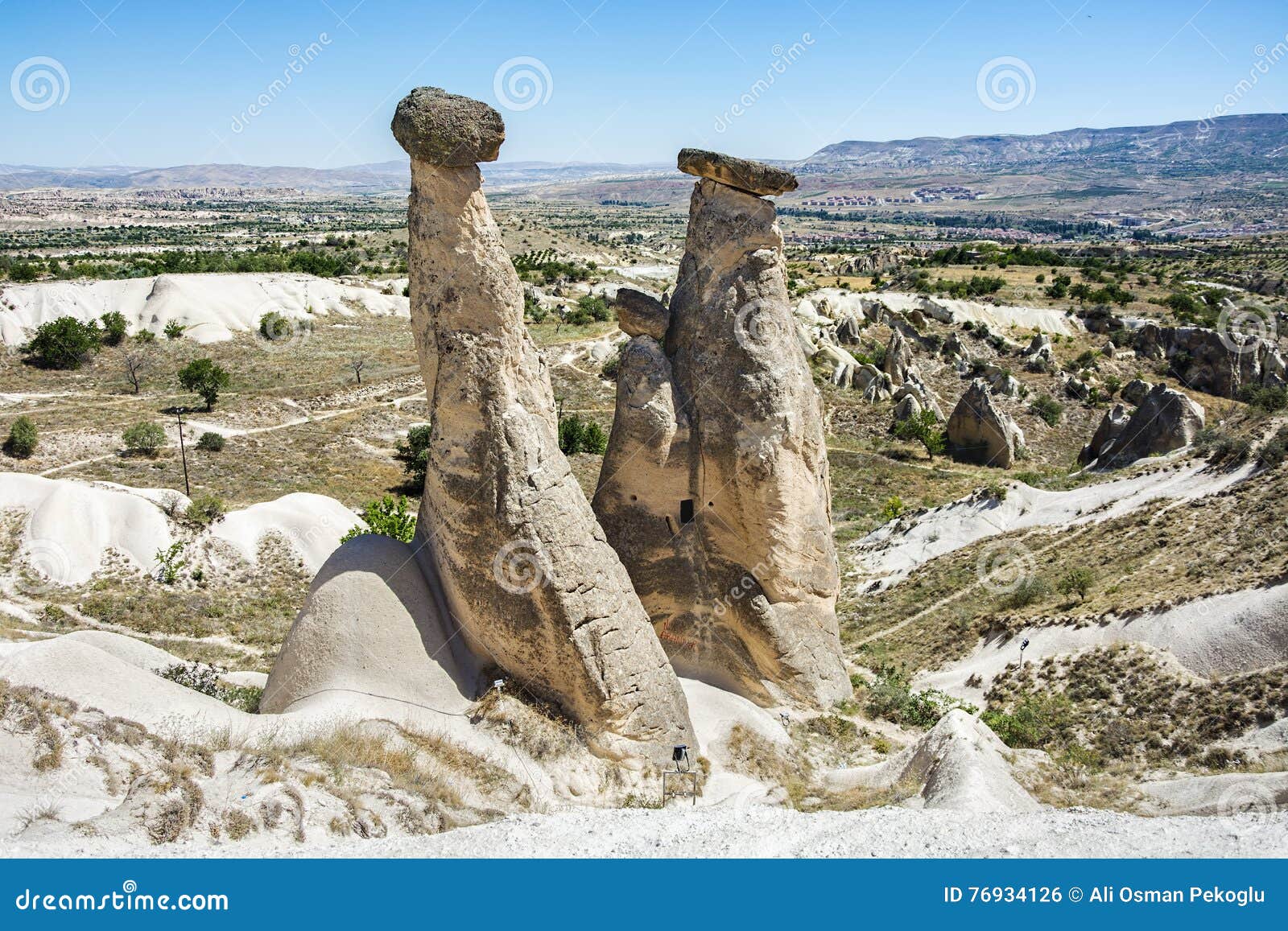 three graces rock formation near urgup in cappadocia,
