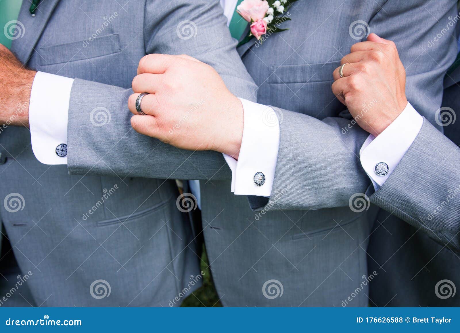 Groomsmen Show Off Cufflinks Stock Photo Image of celebration, male