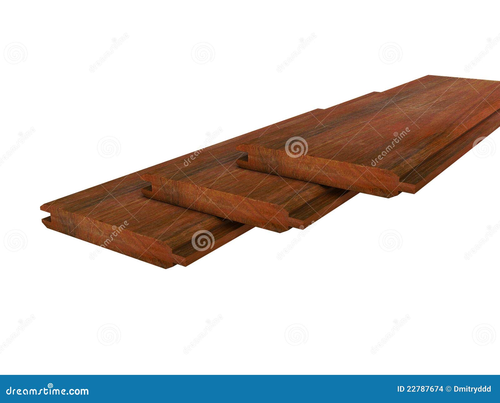 Three grooved wooden board stock illustration. Illustration of isolated