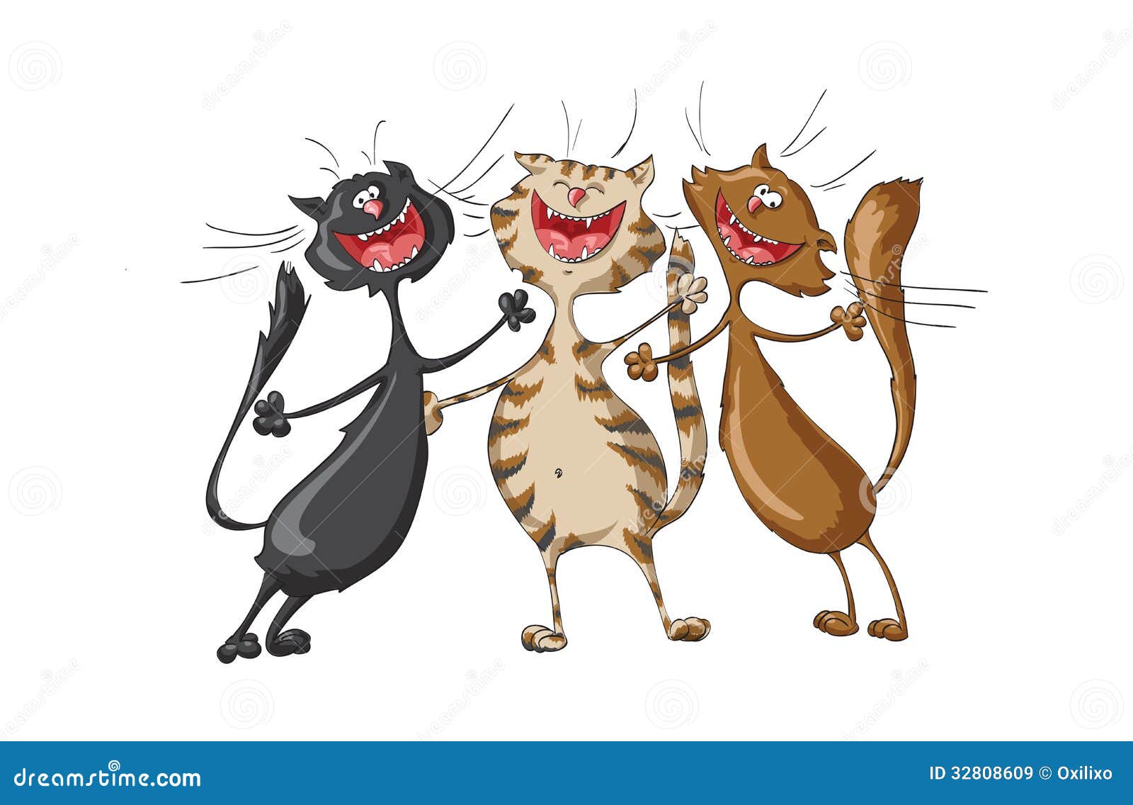 Illustration Three Angry Cats