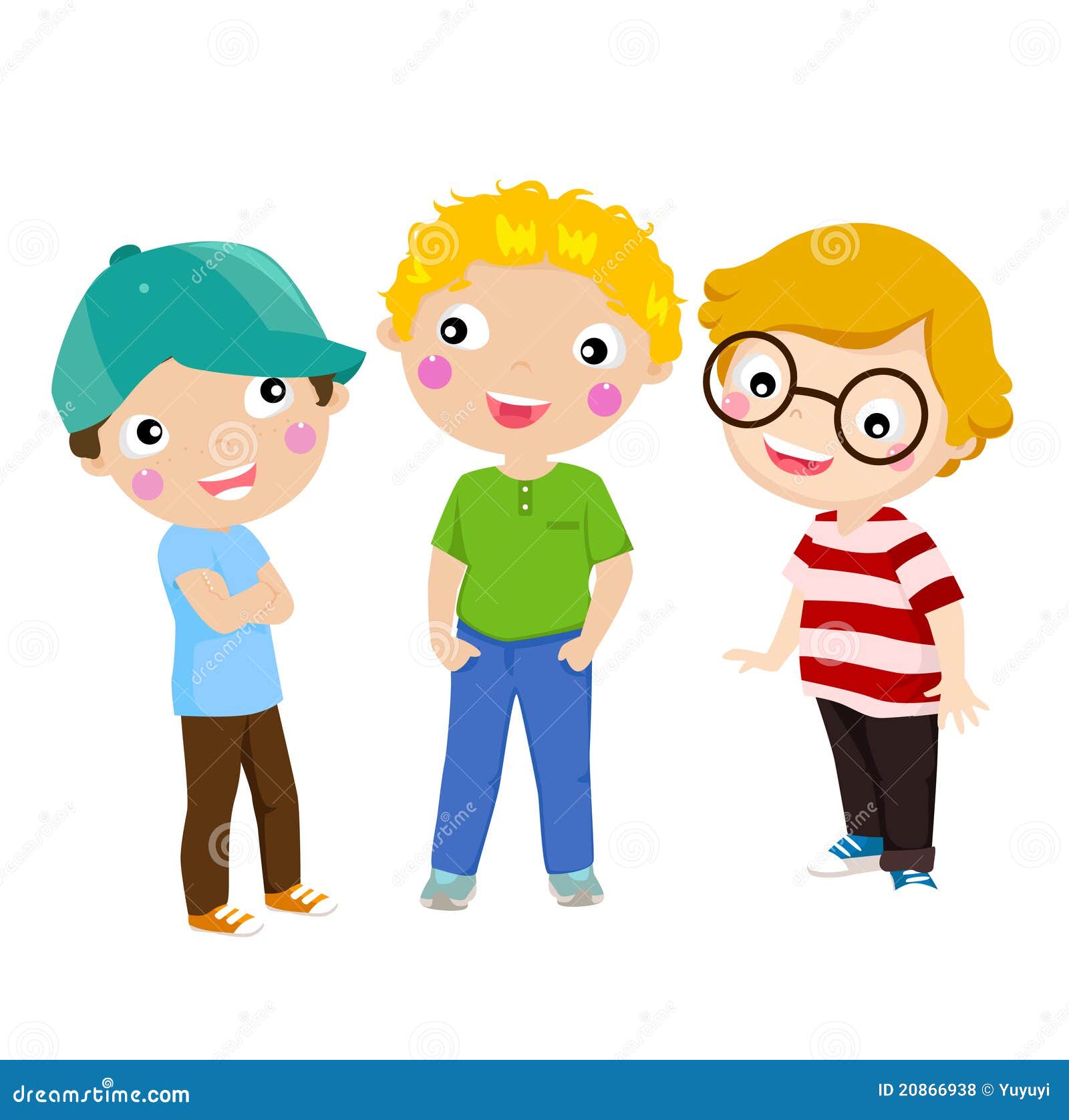 Three happy kids standing stock vector. Illustration of polo 20866938