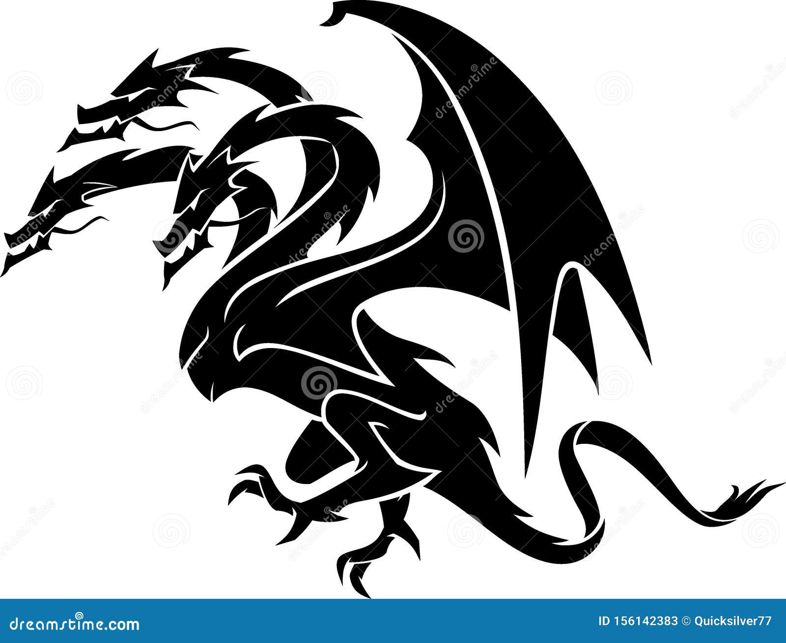 Трехголовый дракон тату