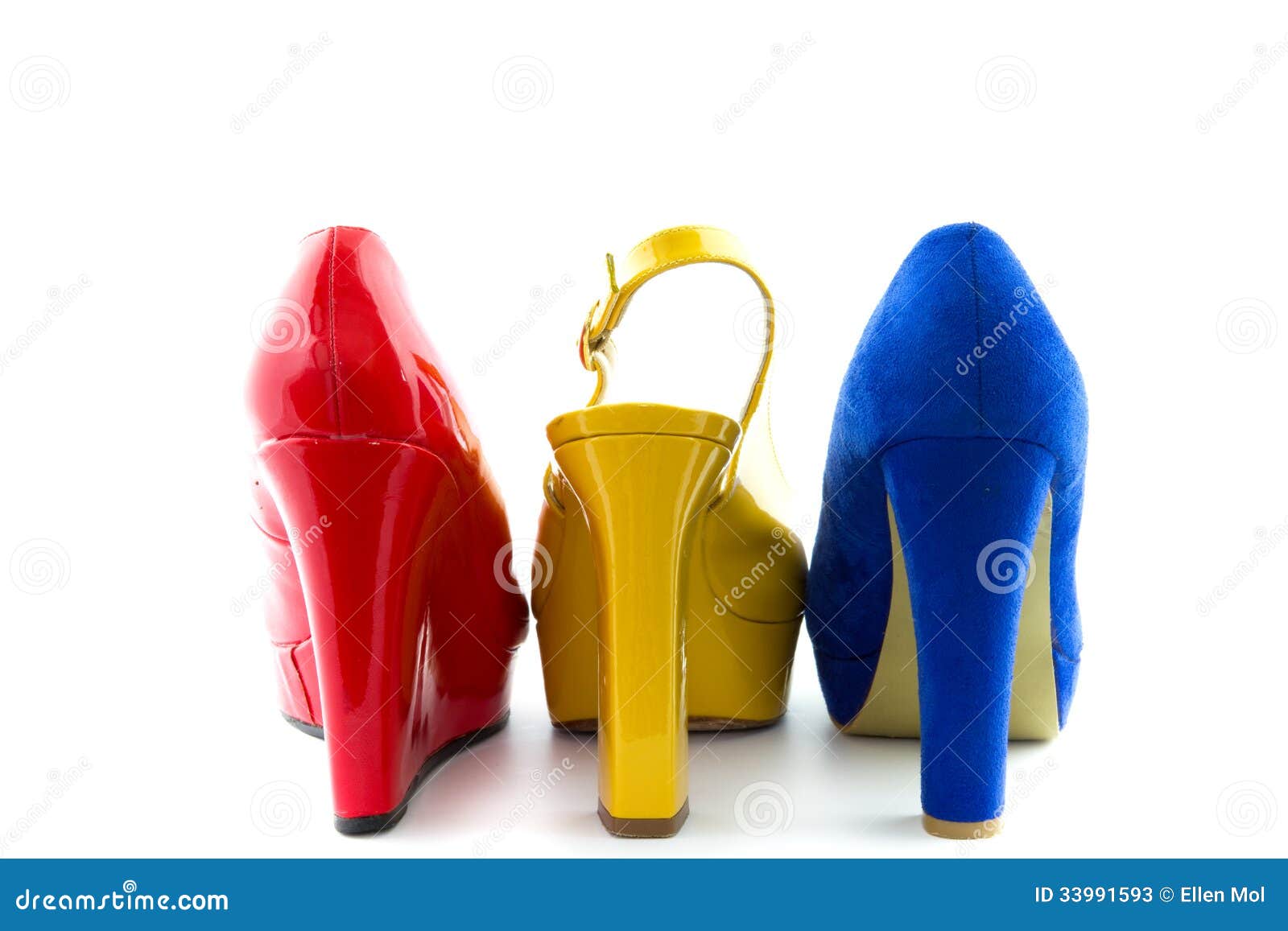 red three strap heels