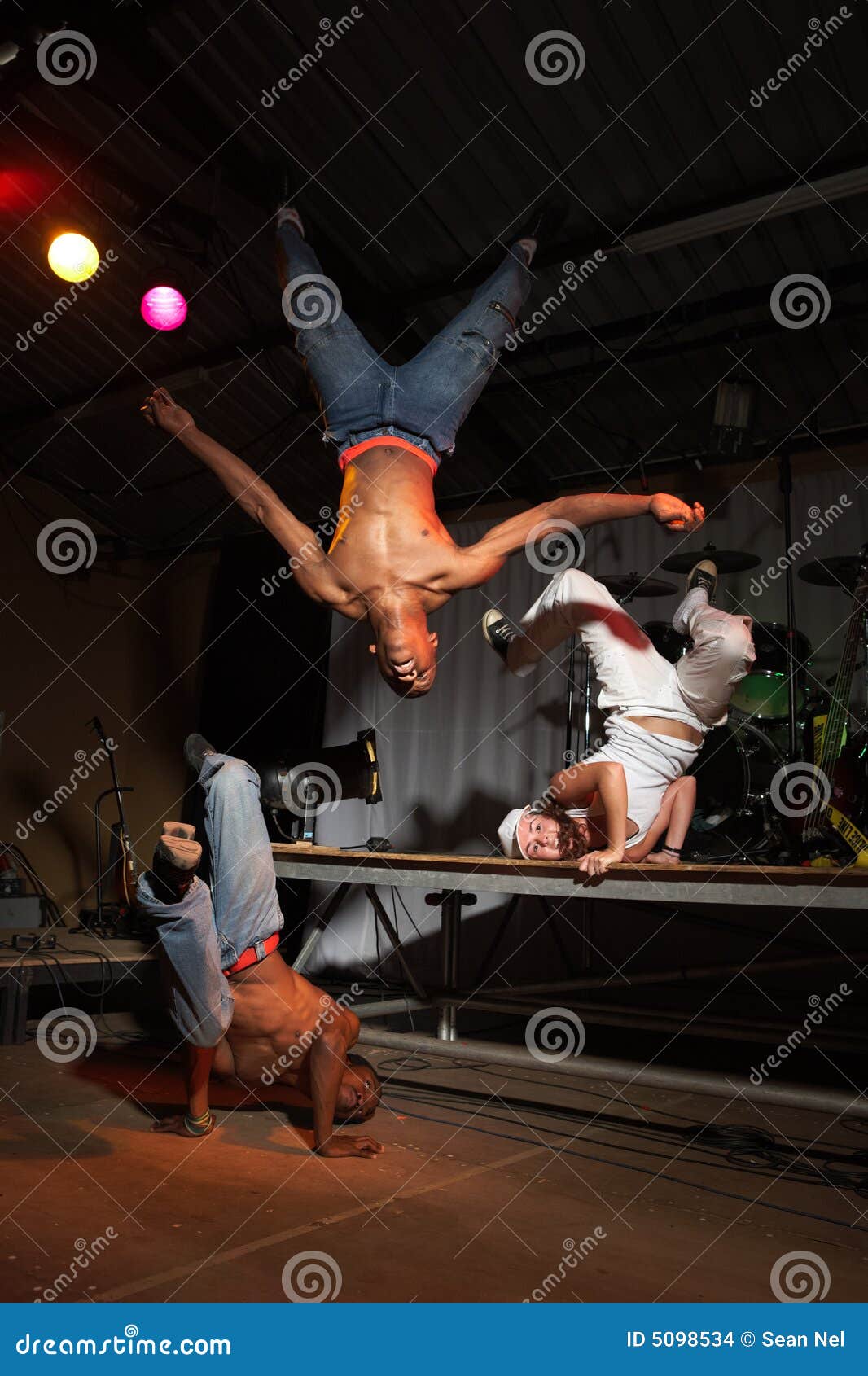 Three hiphop dancers stock photo. Image of instruments 5098534