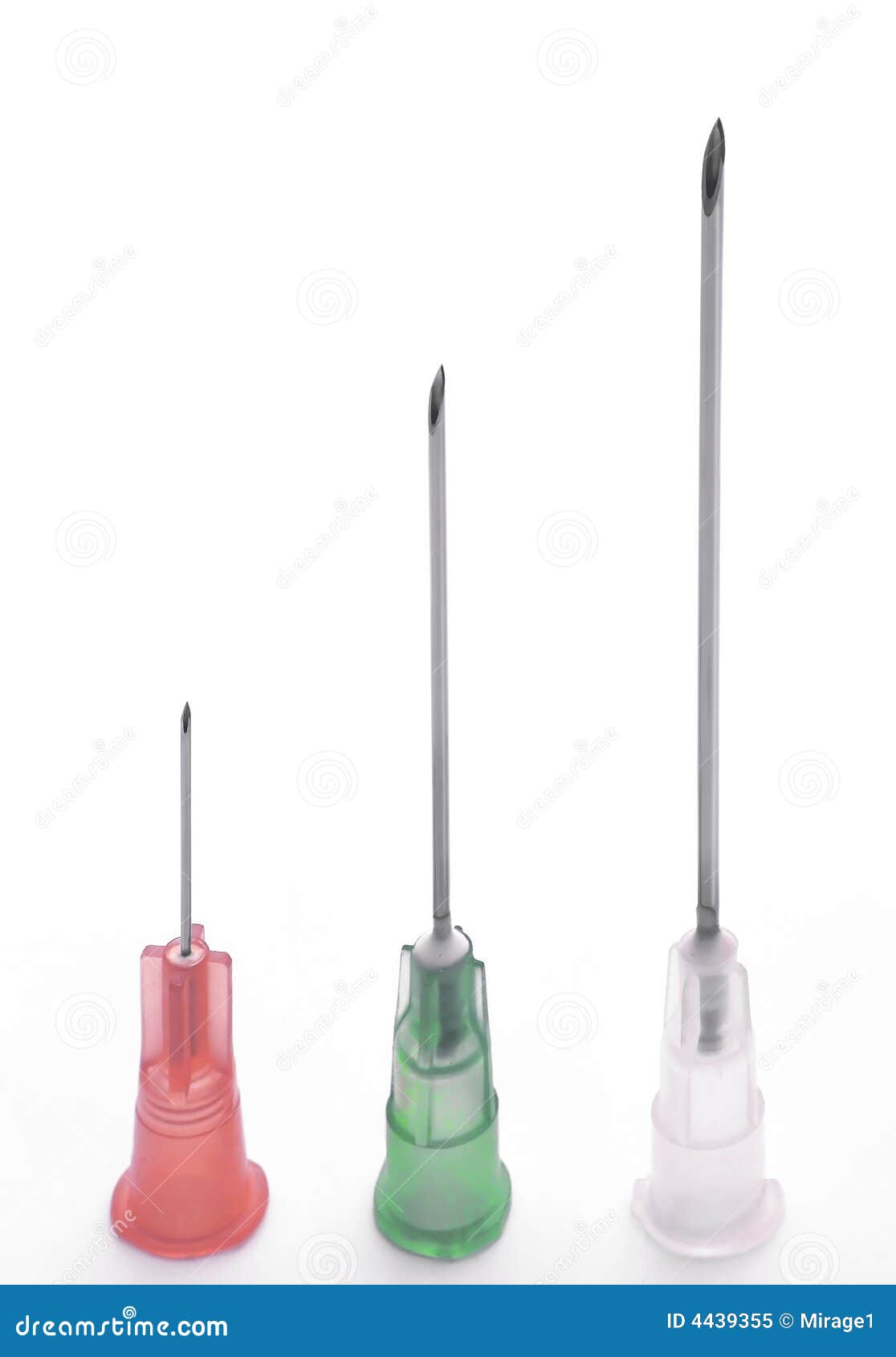 three hypodermic needles
