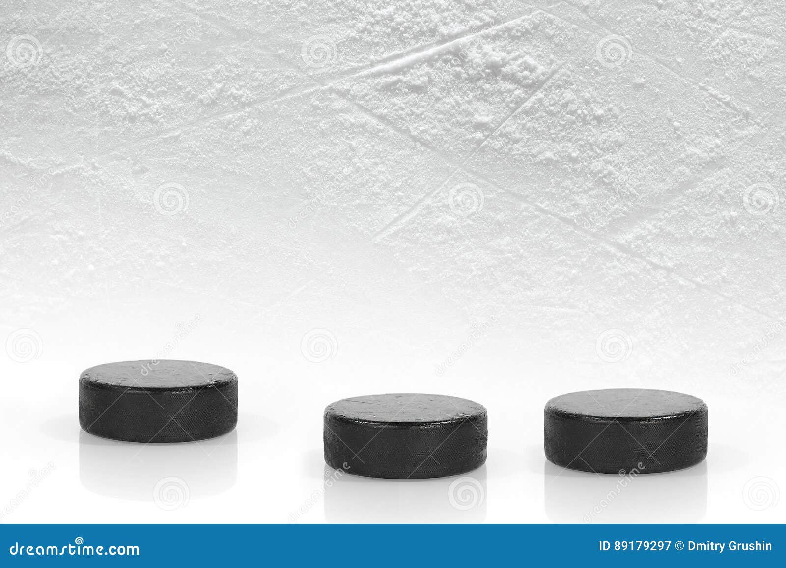 Three Ice Hockey Pucks stock image. Image of plastic 89179297