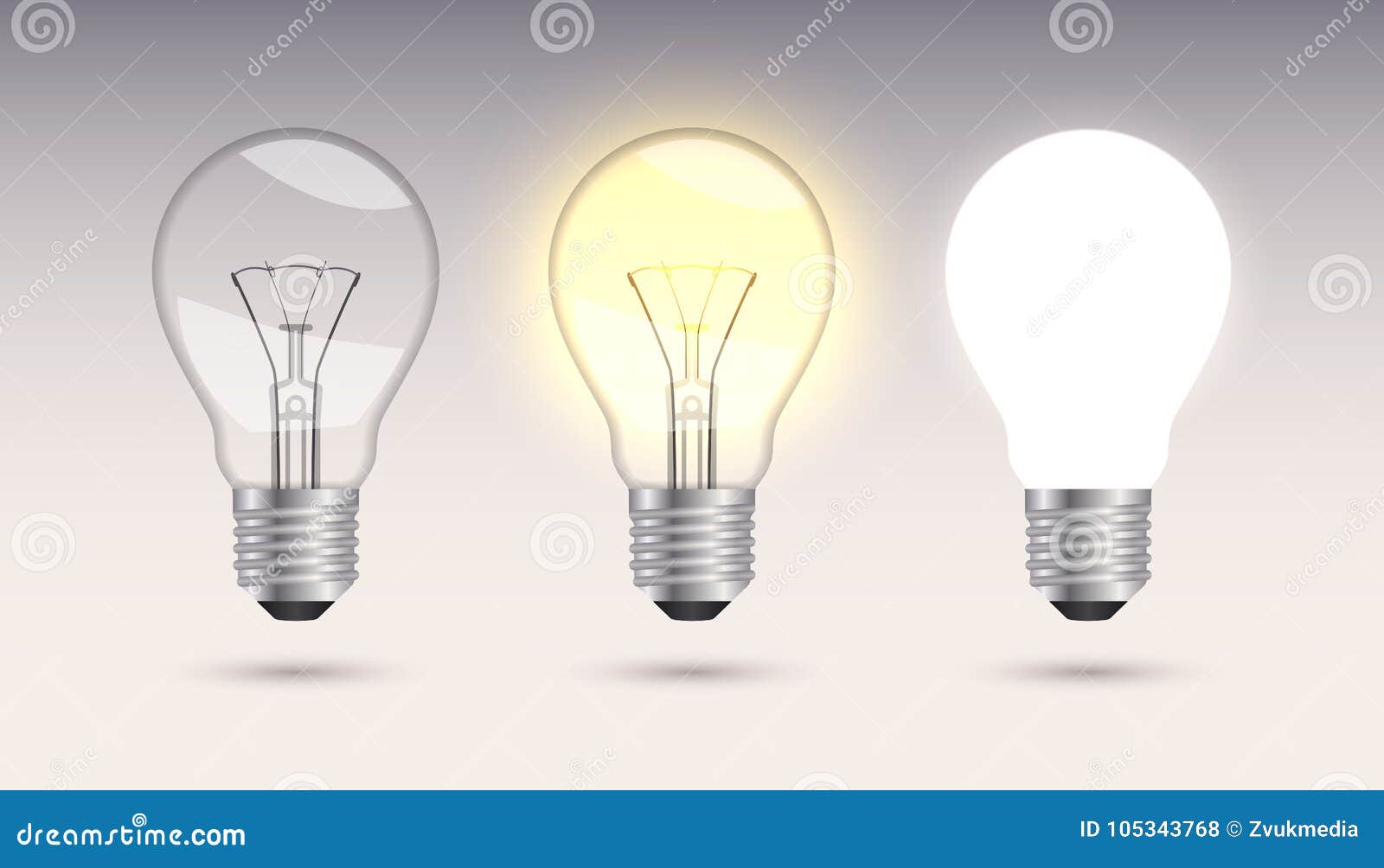 Three incandescent lamps. stock vector. Illustration of bulb 105343768