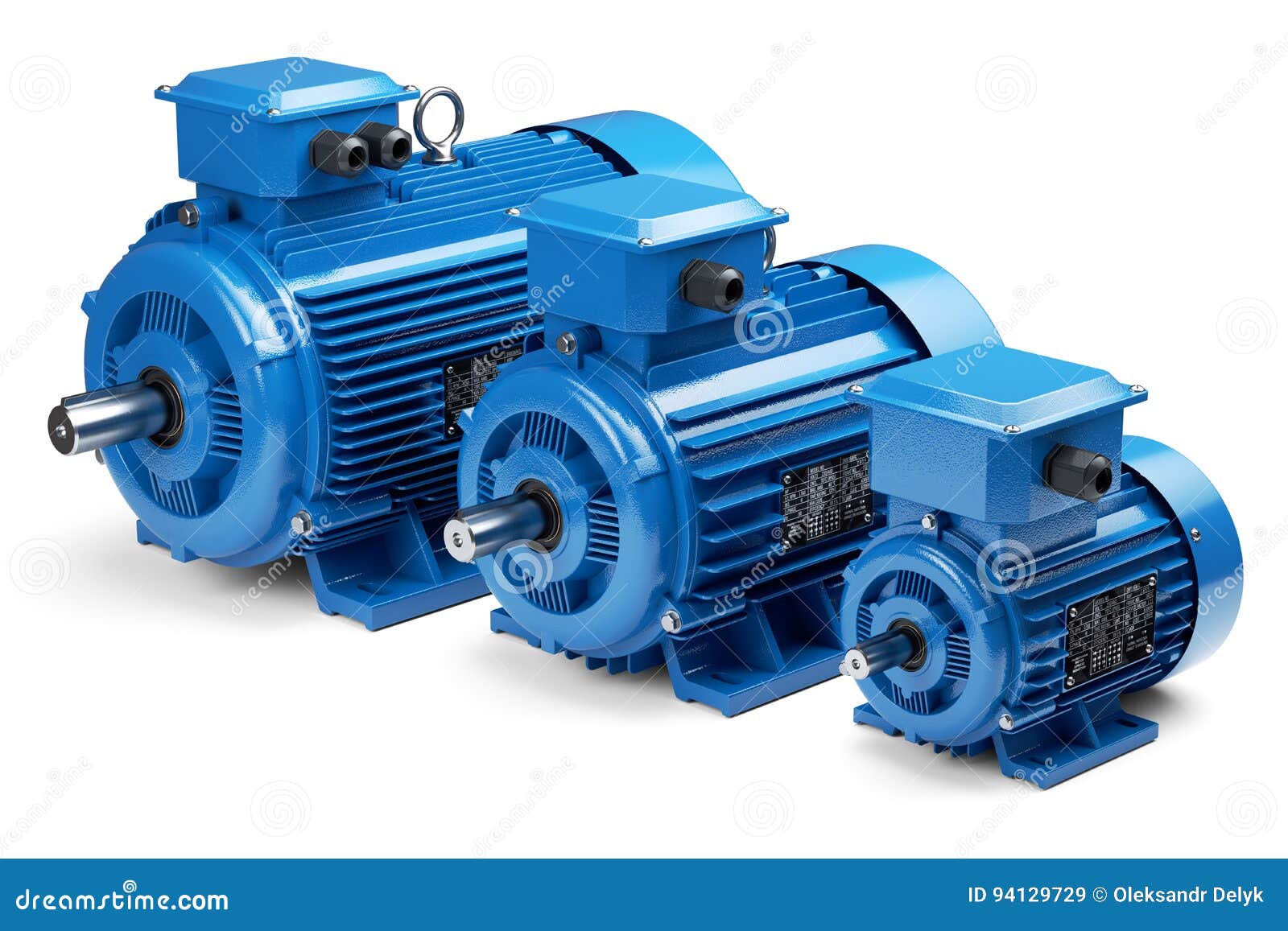 Three Industrial Electric Motors Stock Illustration Illustration of plant, isolated 94129729