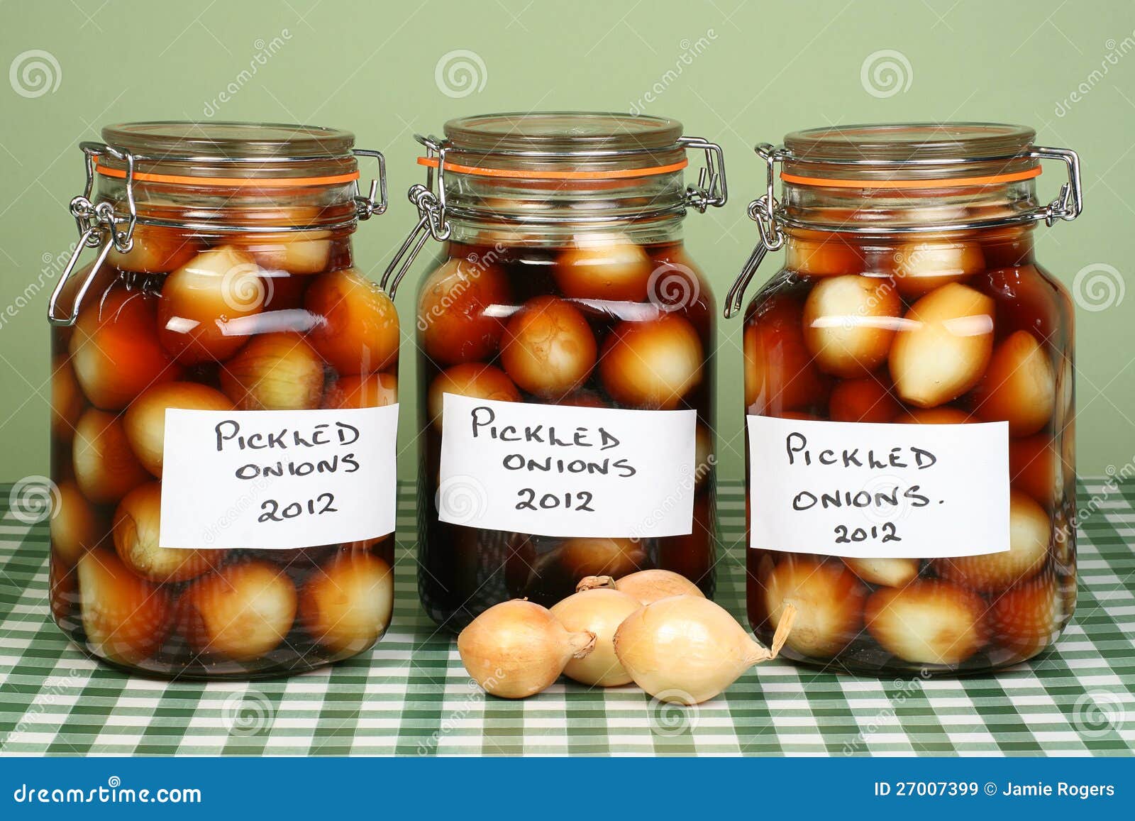 Three jars pickled onions stock image. Image of pickled 27007399