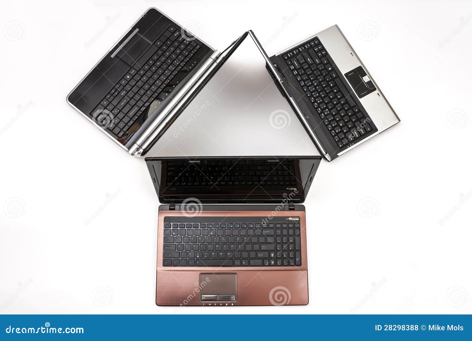 three laptops