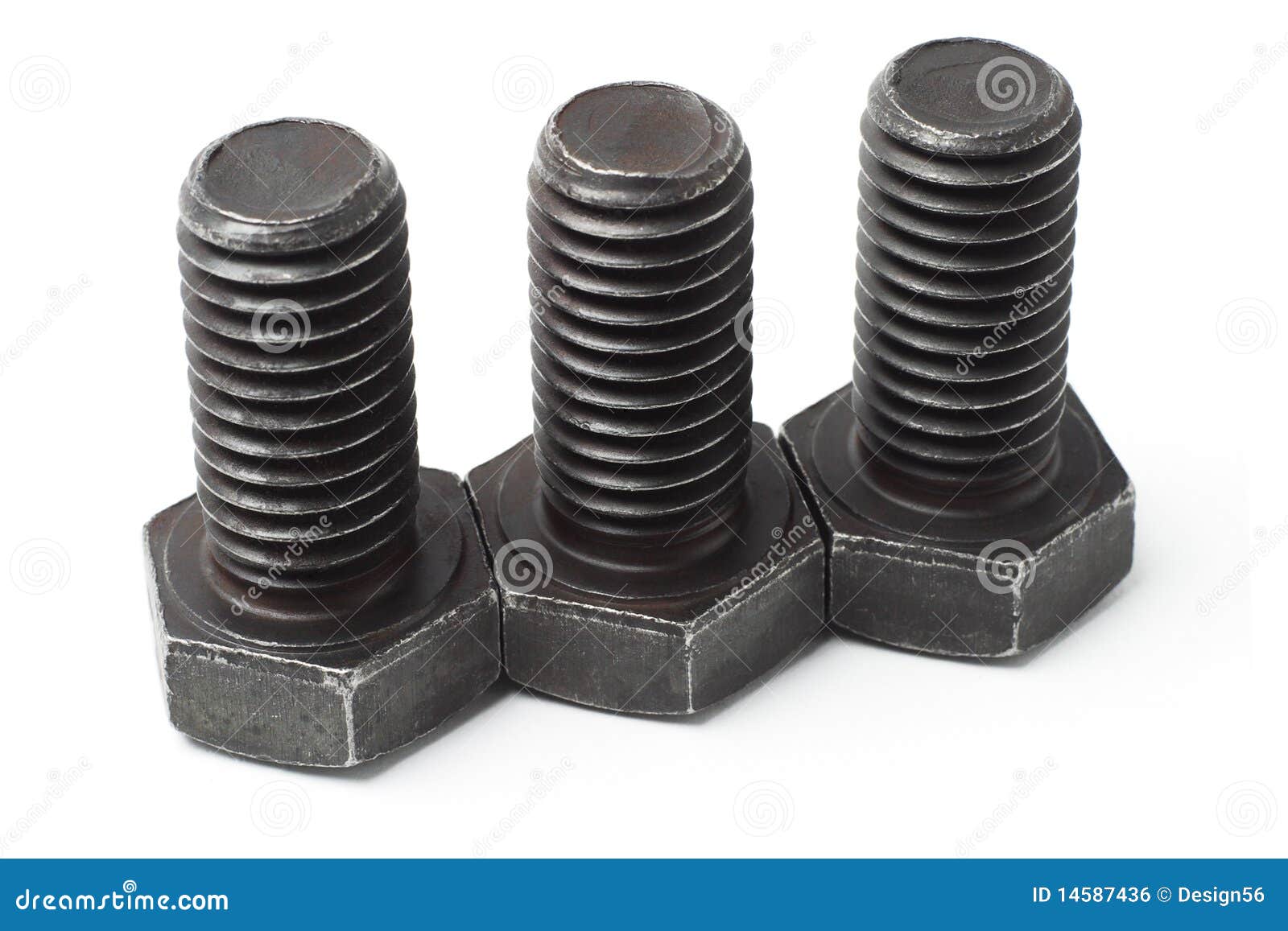 Three large bolts stock photo. Image of fasten, mechanic 14587436