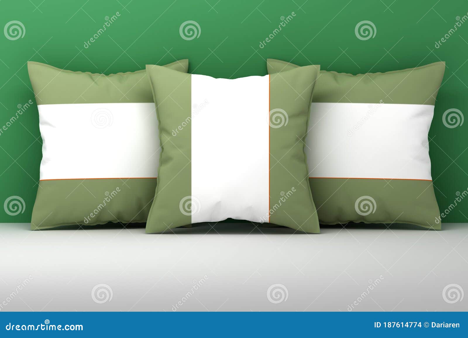 large green pillows