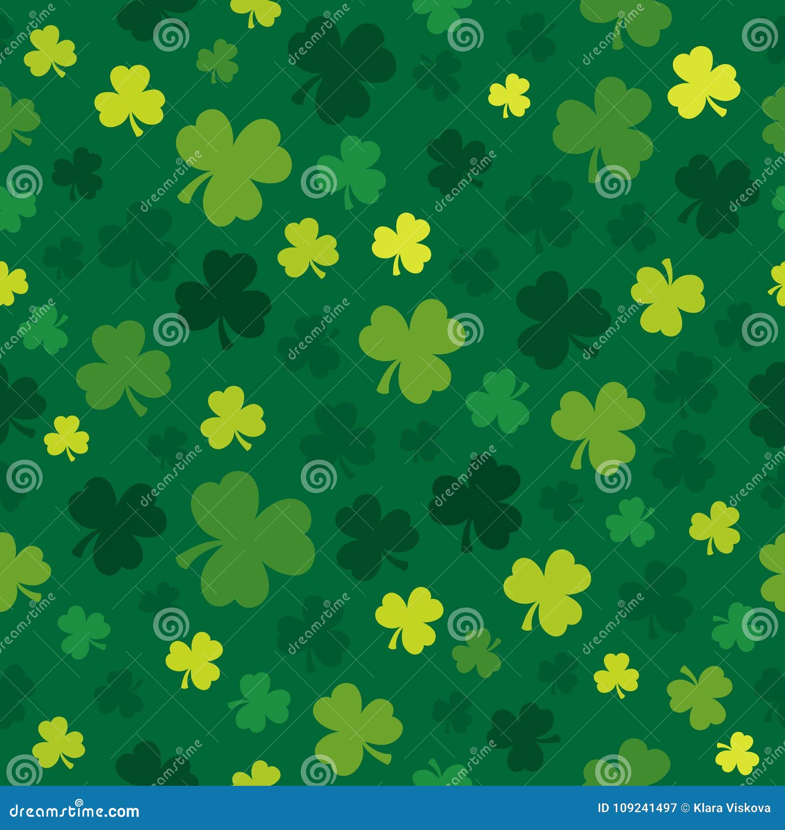Three Leaf Clover Seamless Background 4 Stock Vector - Illustration of