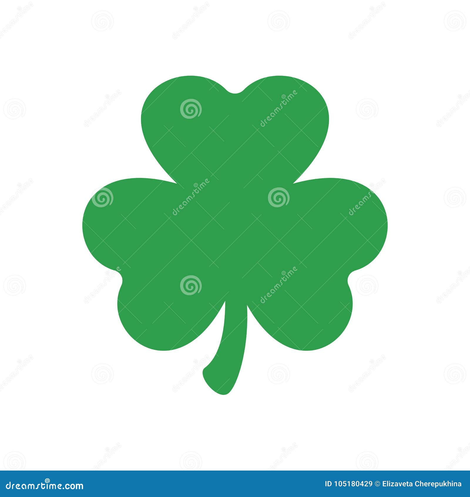 three leaf clover.  icon. st patricks day. clover silhouette.